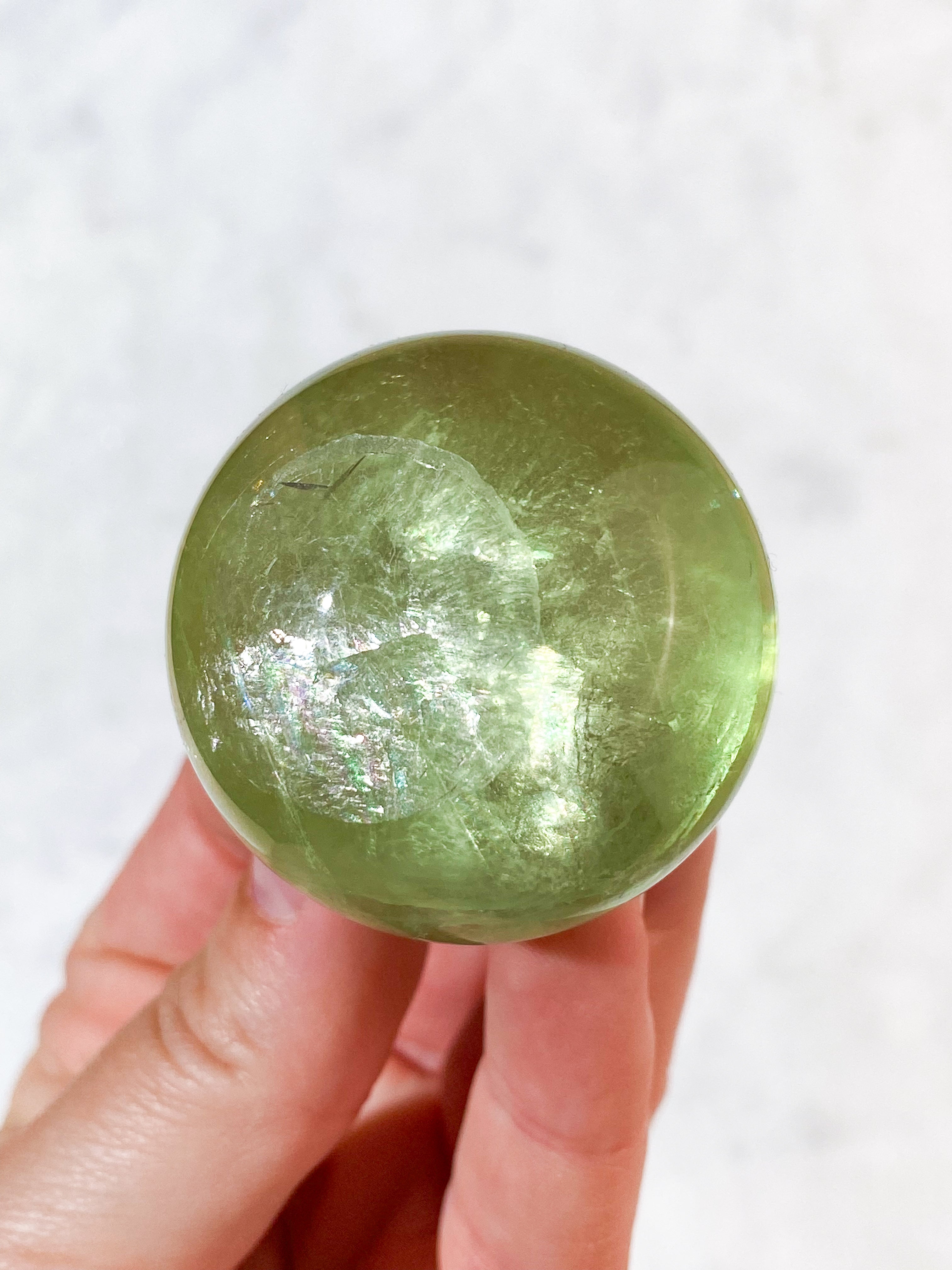 Regnbue Green Apple Fluorit Kugle (Nr. 27) Eksklusiv