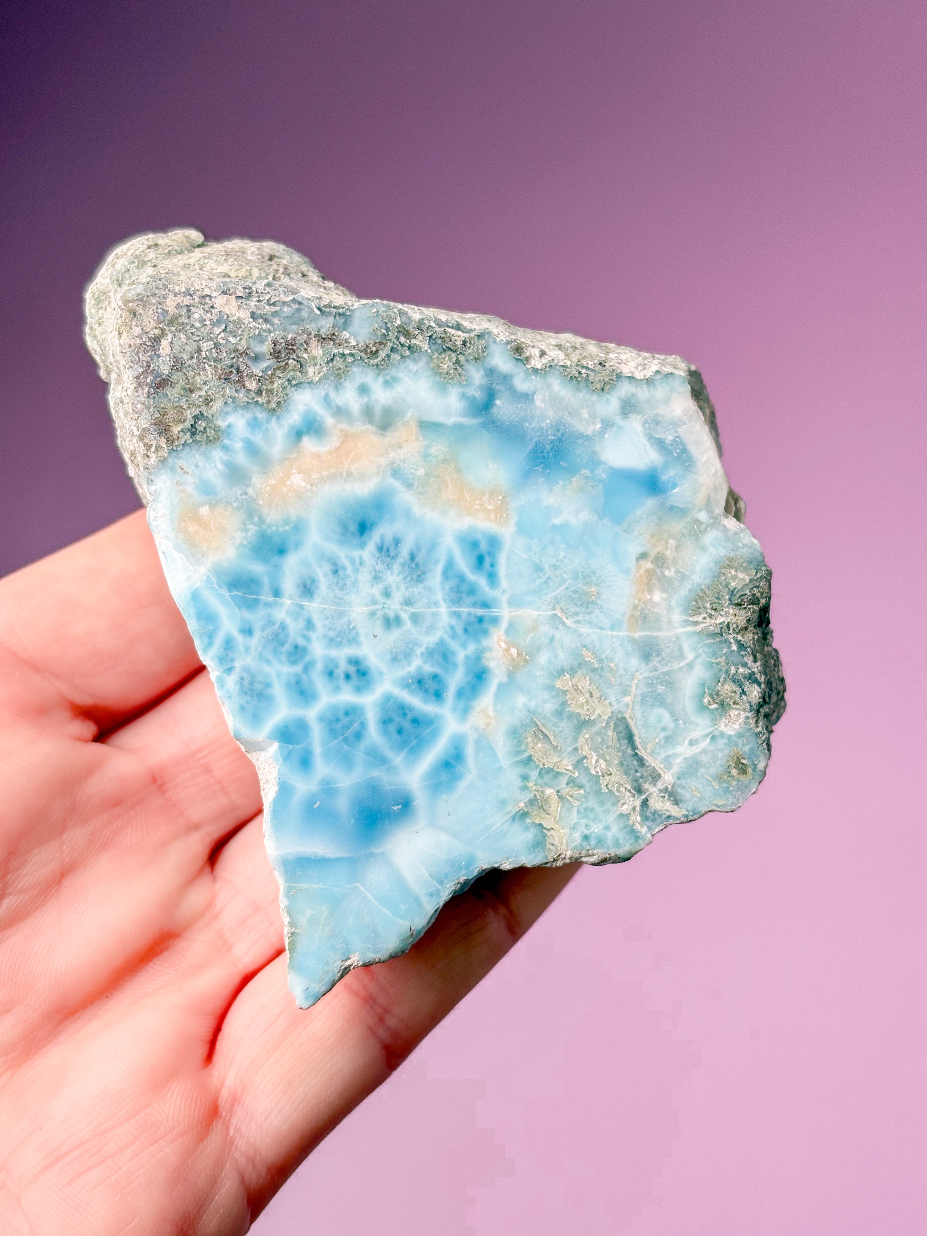 Larimar Rå Poleret Stor (Nr. 47) Eksklusiv Kvalitet
