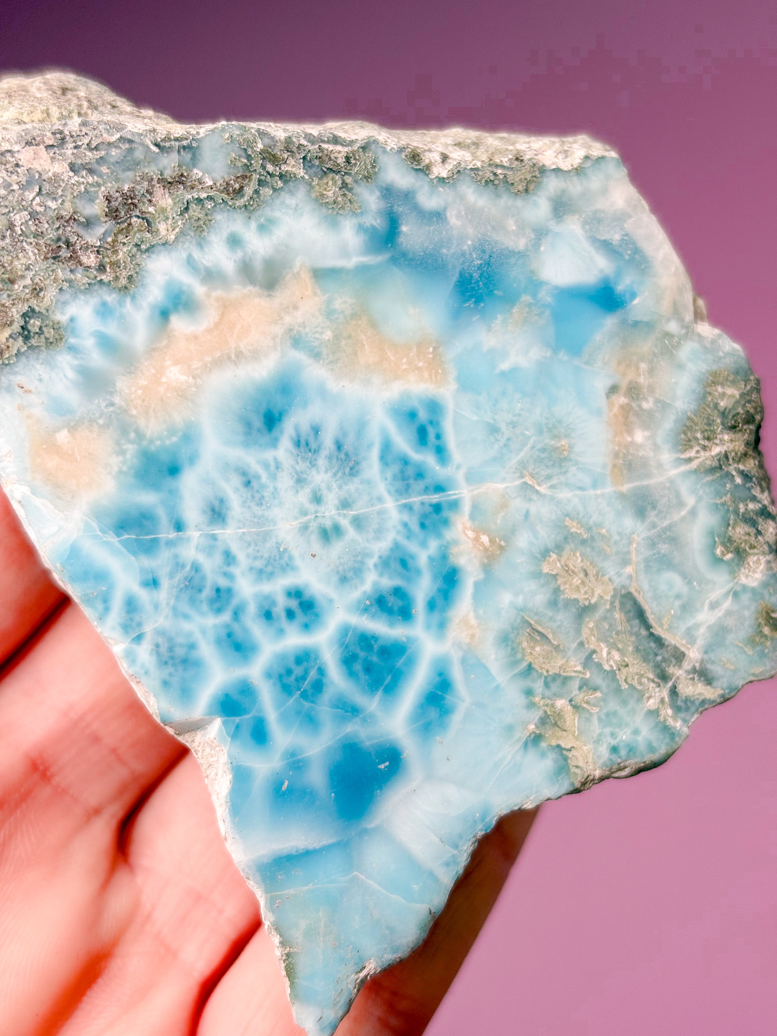 Larimar Rå Poleret Stor (Nr. 47) Eksklusiv Kvalitet