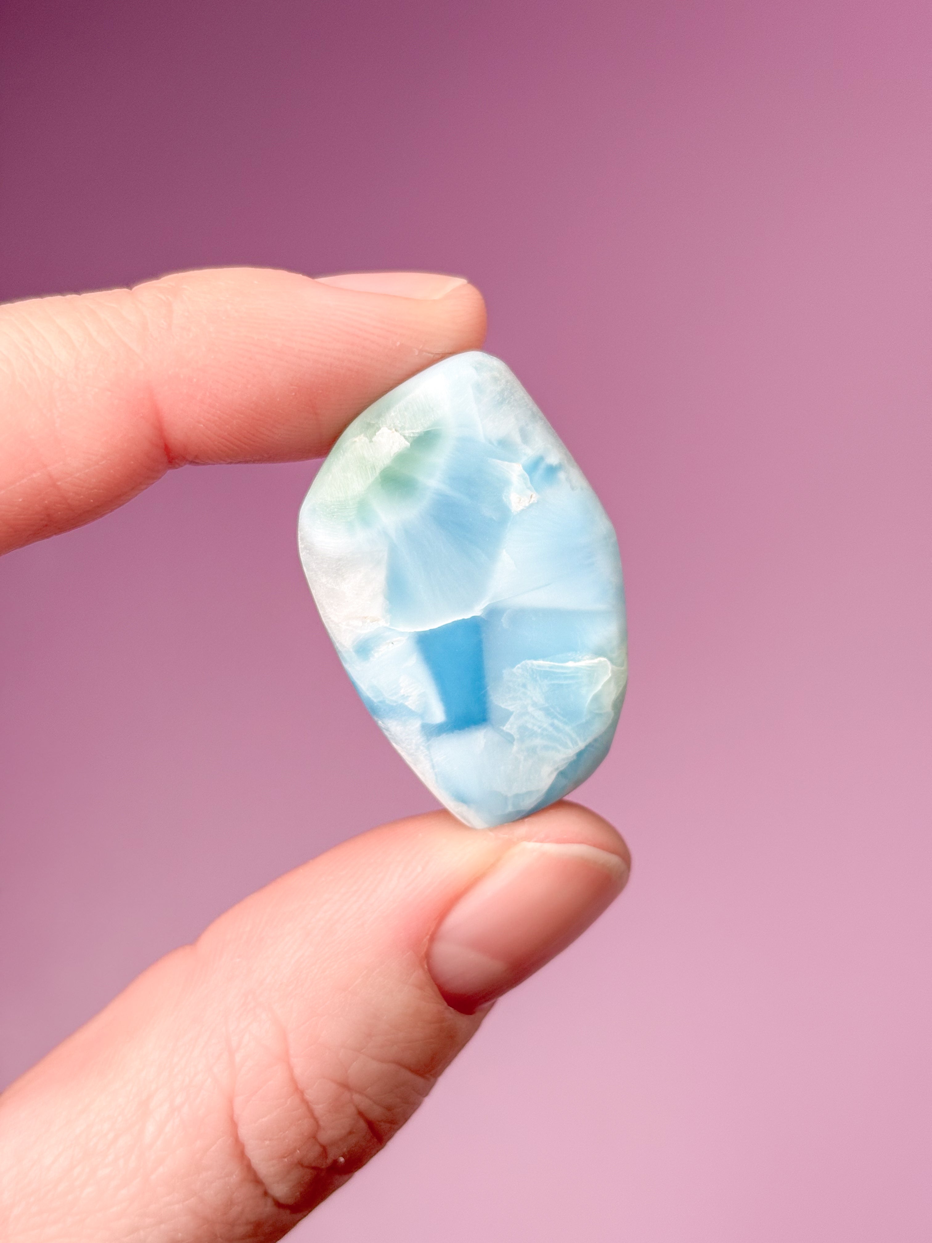 Larimar Pocket Stone Polished (No. 38) Exclusive Quality