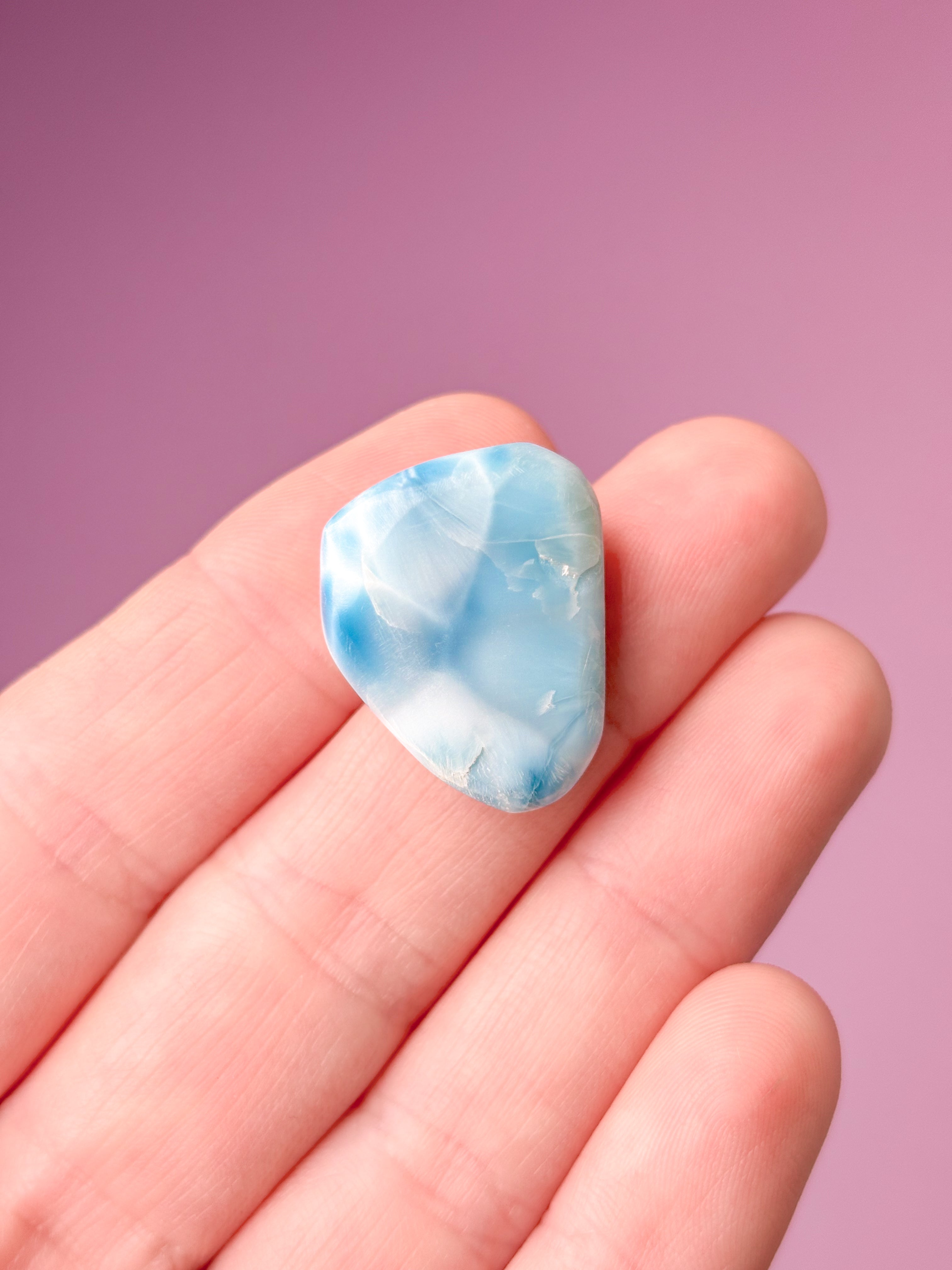 Larimar Pocket Stone Polished (No. 43) Exclusive Quality