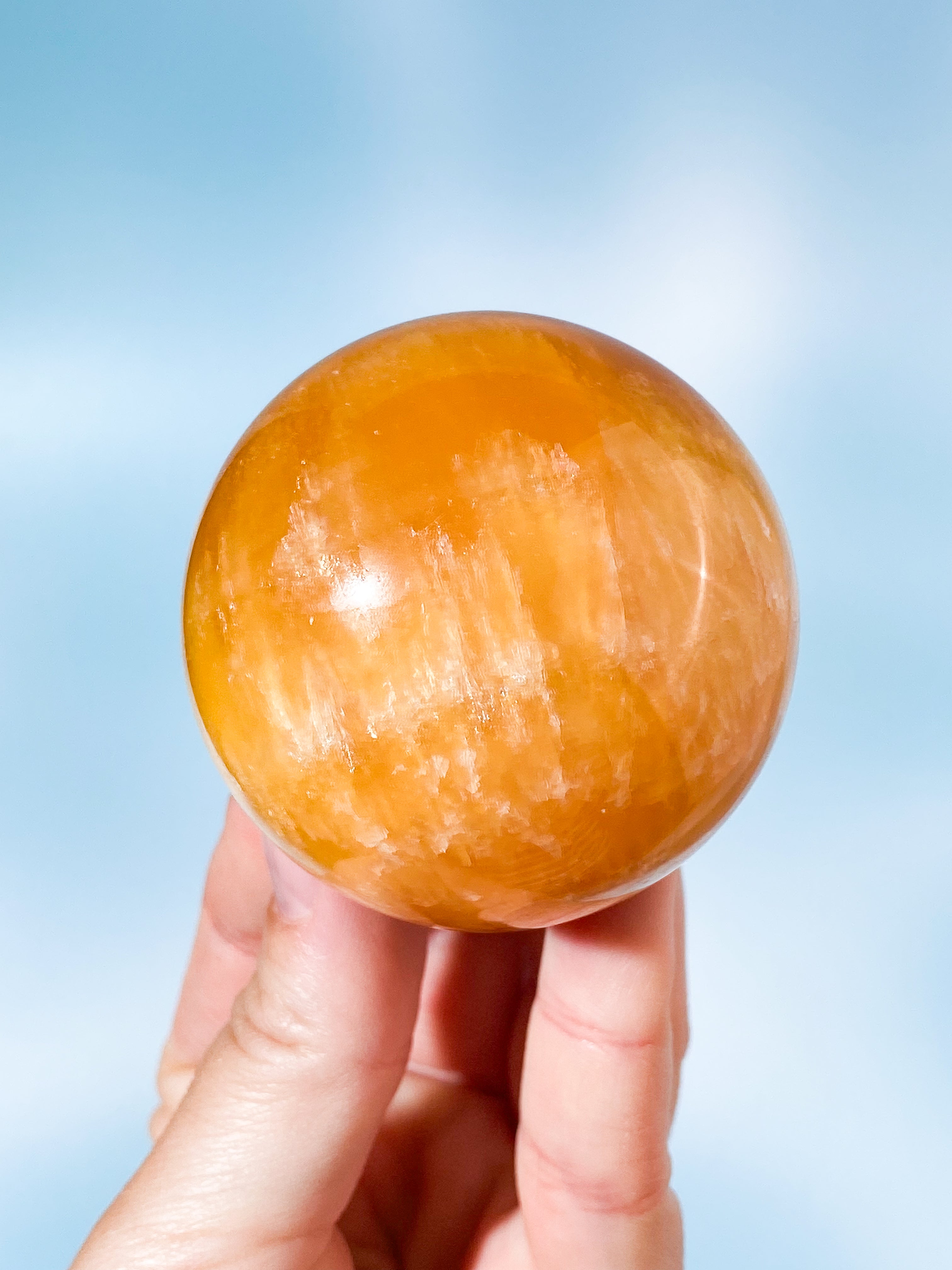 Orange Calcit Kugle (Nr. 1)