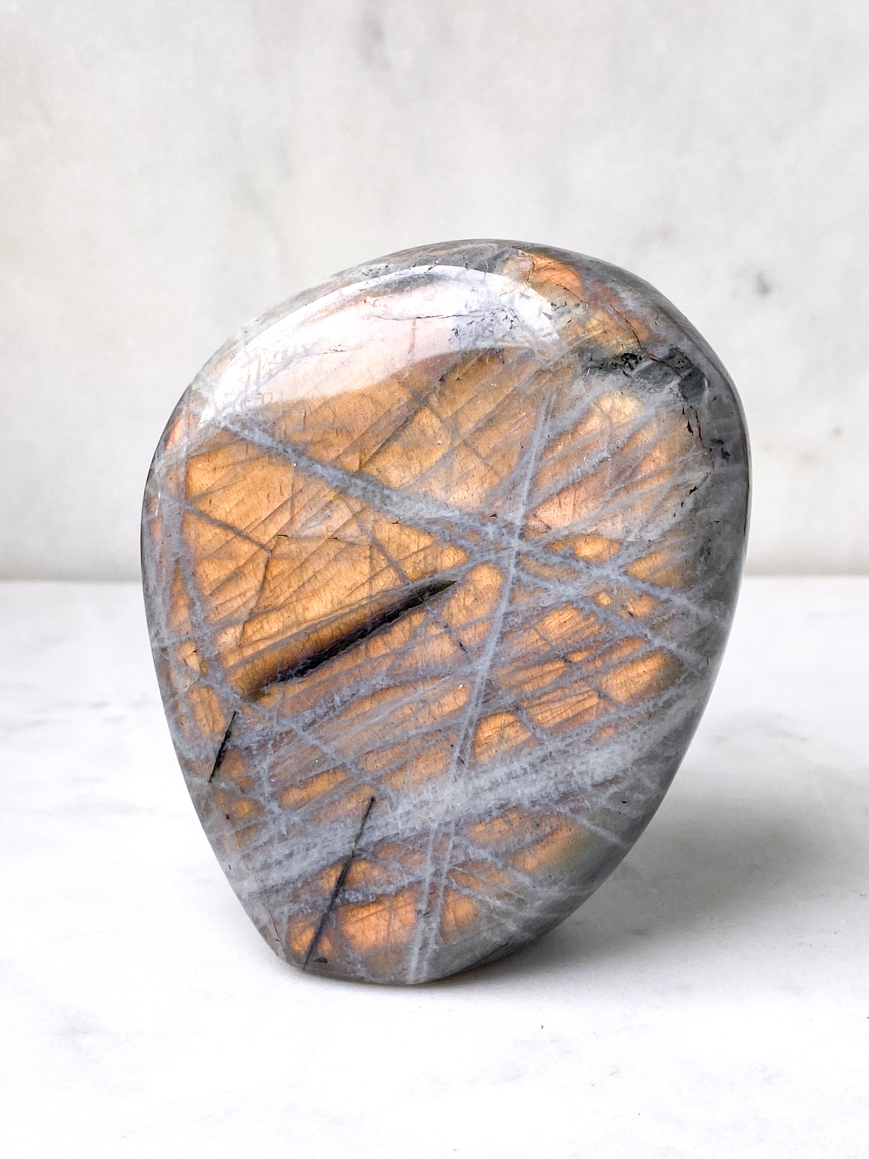 Guld labradorite hjärta