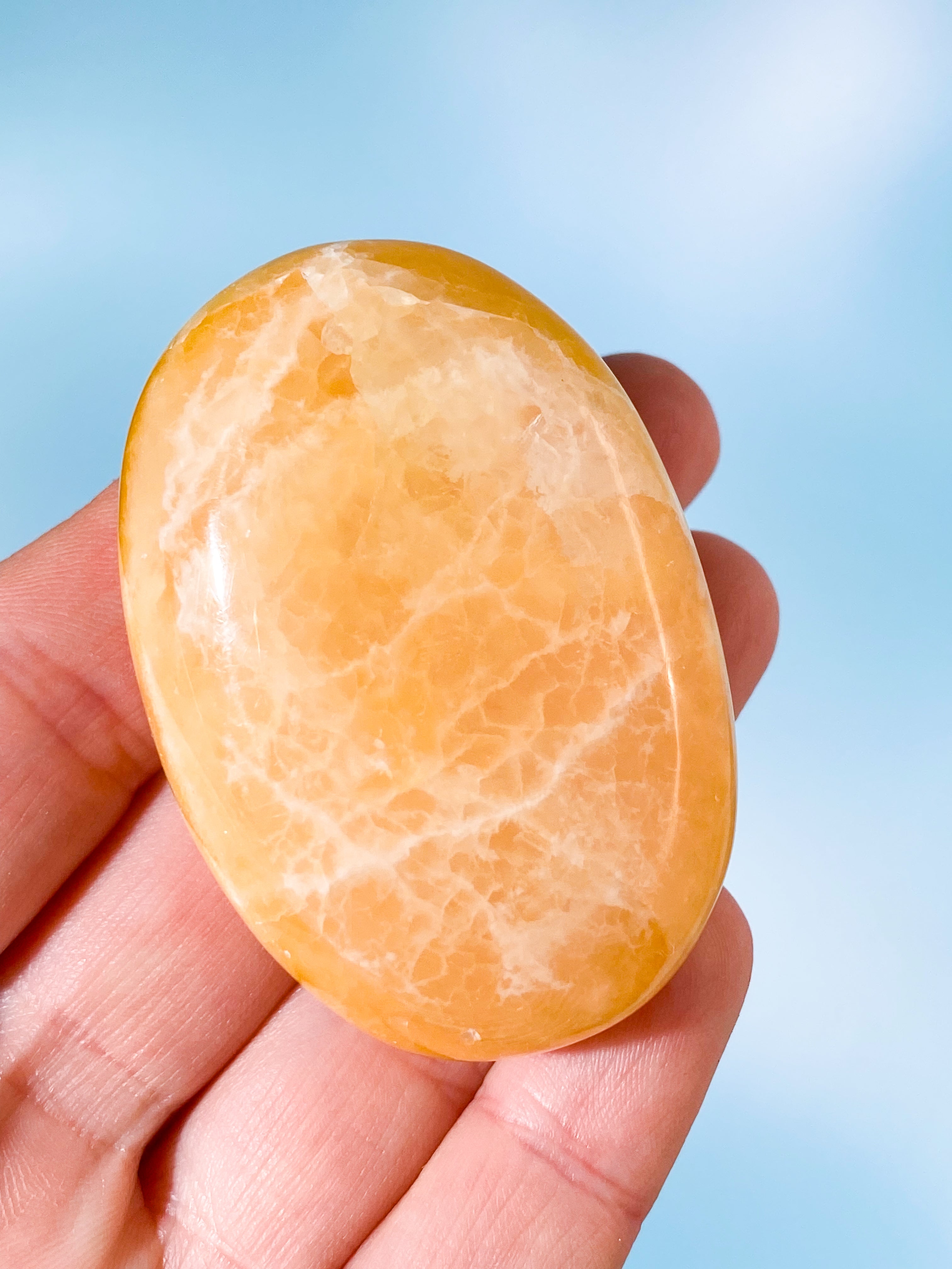 Orange Calcit Palmstone (Nr. 4)