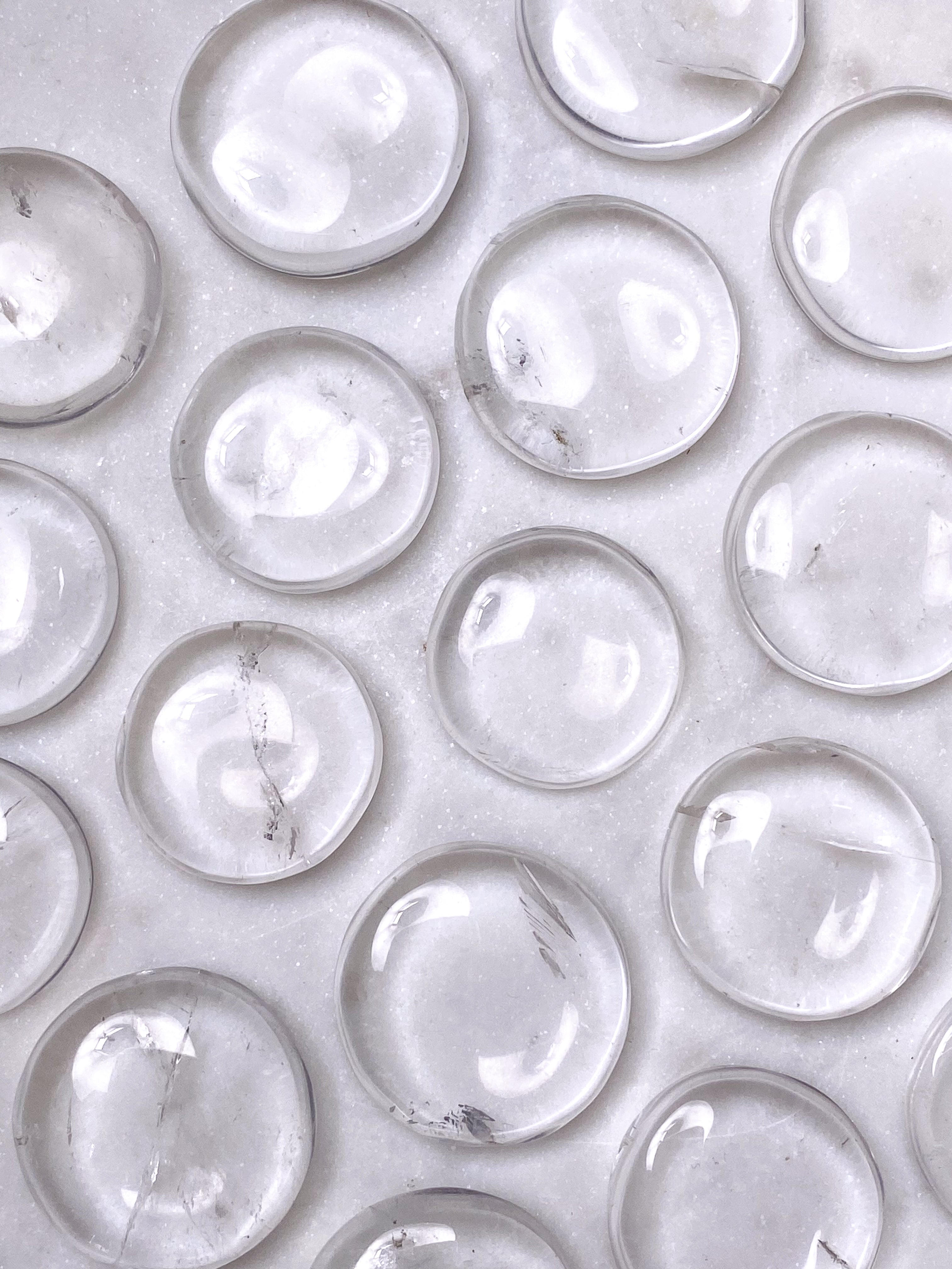 Bjergkrystal Mini Disc (Flad Poleret Lommesten)