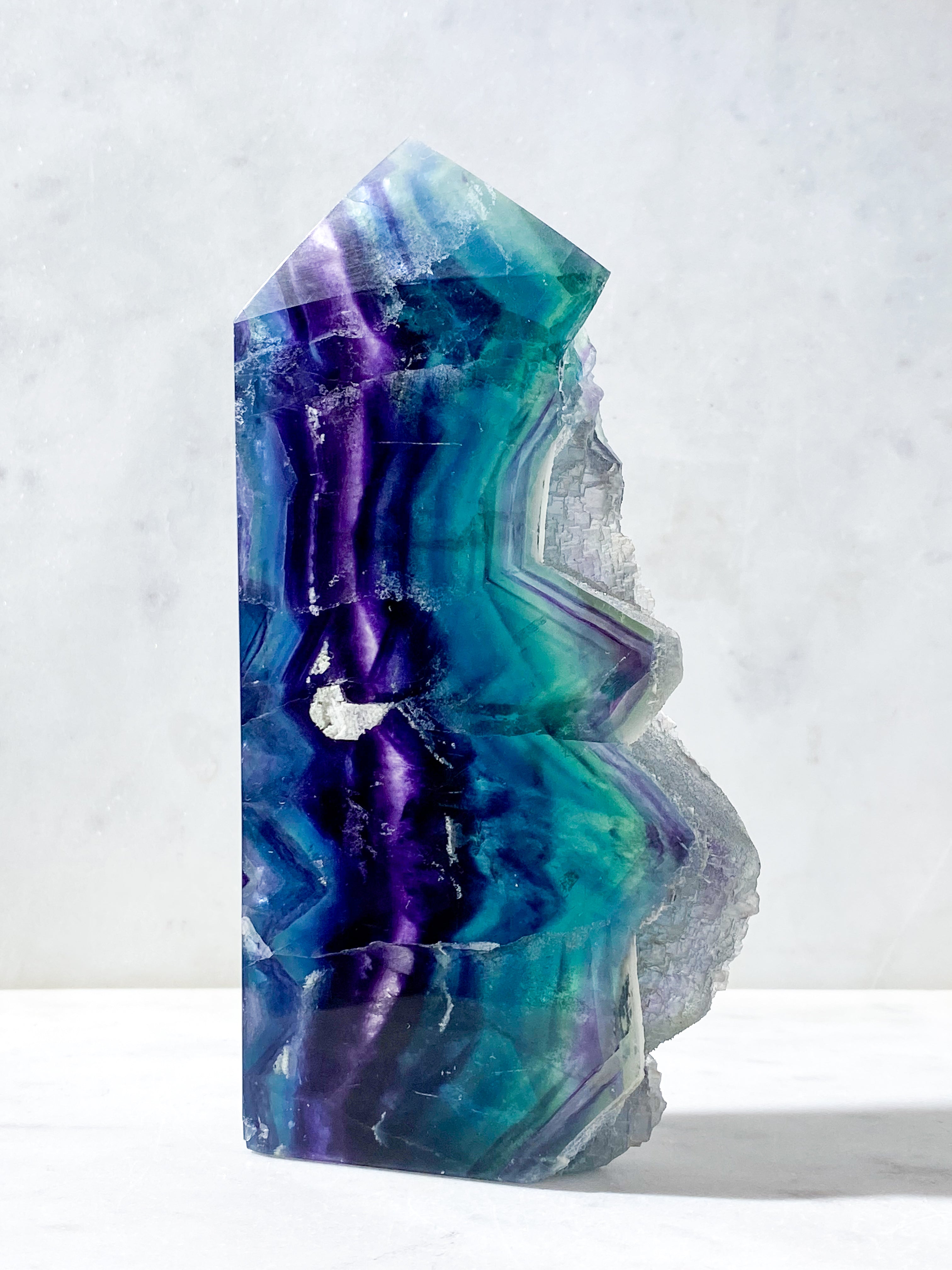 Regnbue Fluorit Rå Tårn (Nr. 3)