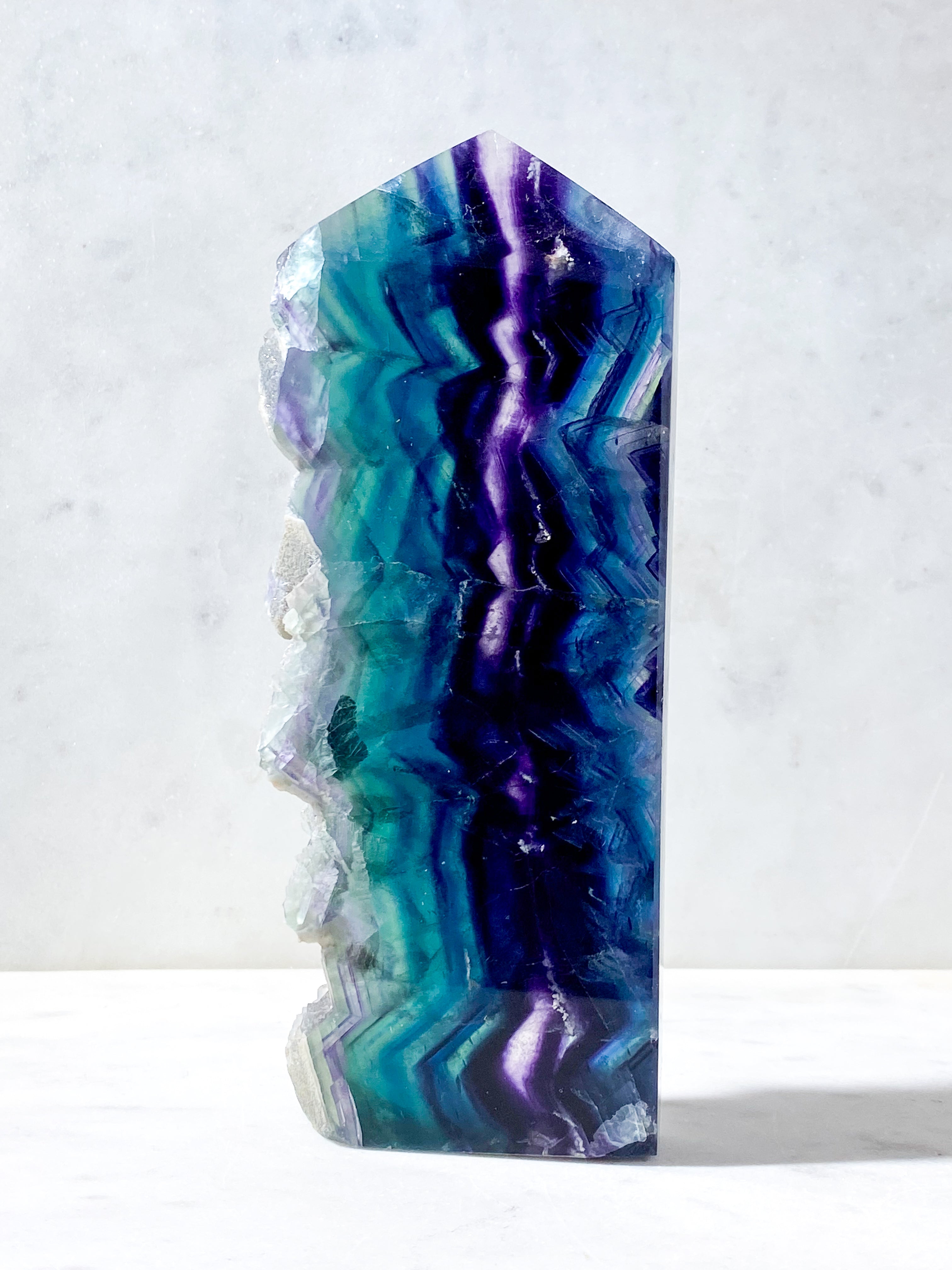 Regnbue Fluorit Rå Tårn (Nr. 4)