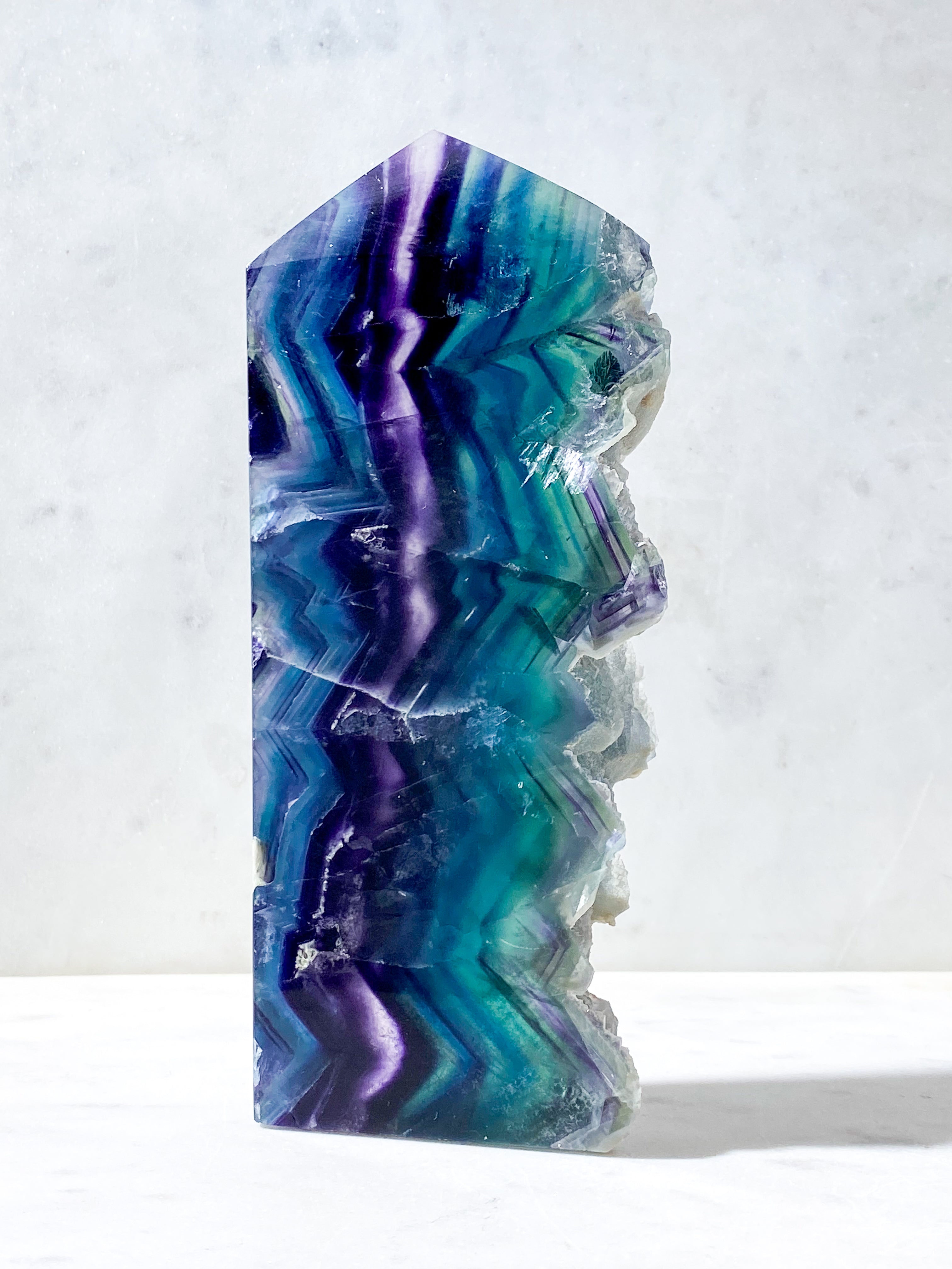 Regnbue Fluorit Rå Tårn (Nr. 4)