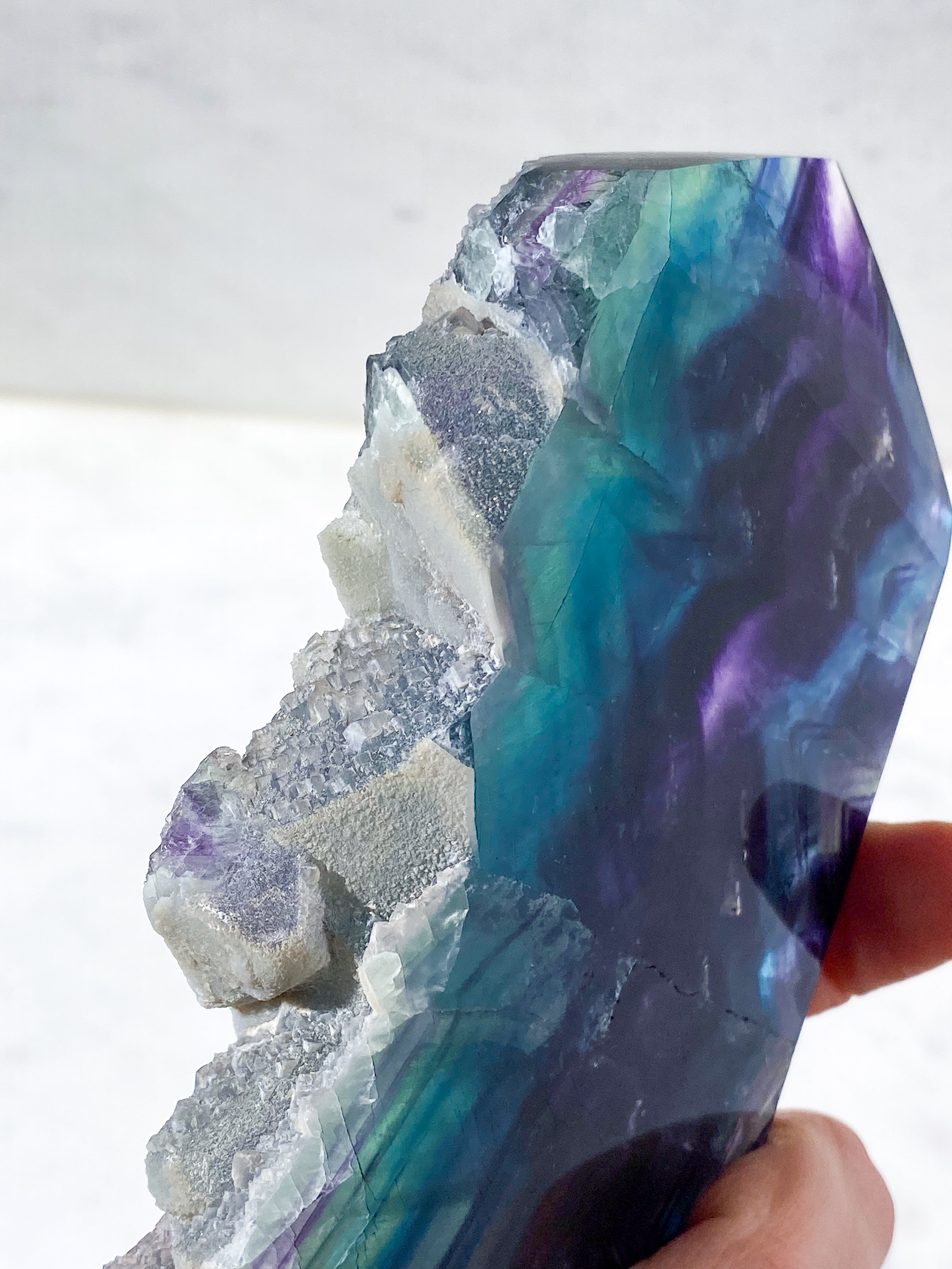 Regnbue Fluorit Rå Tårn (Nr. 4)