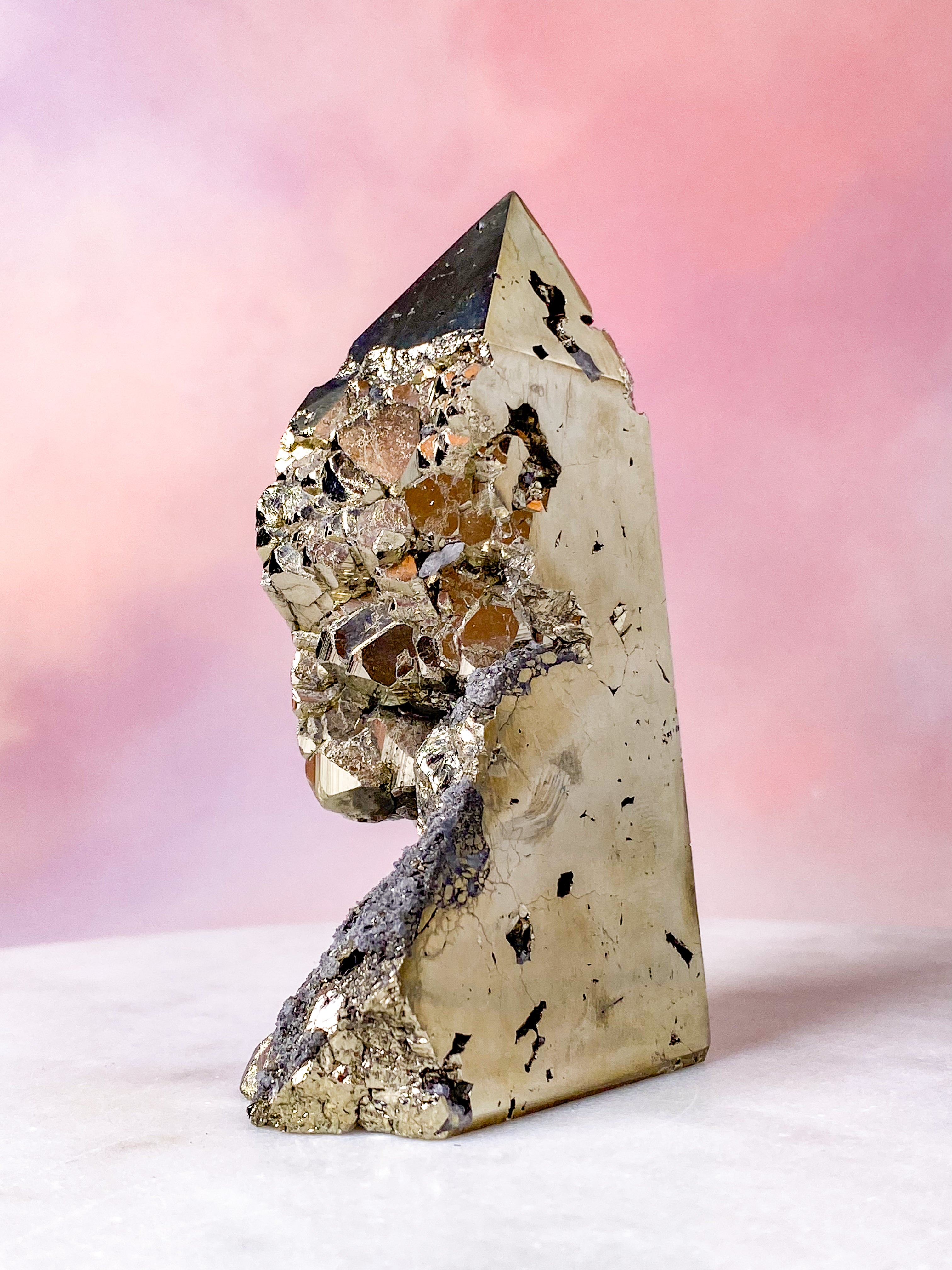 Druzy Pyrit Tårn (Nr. 8)