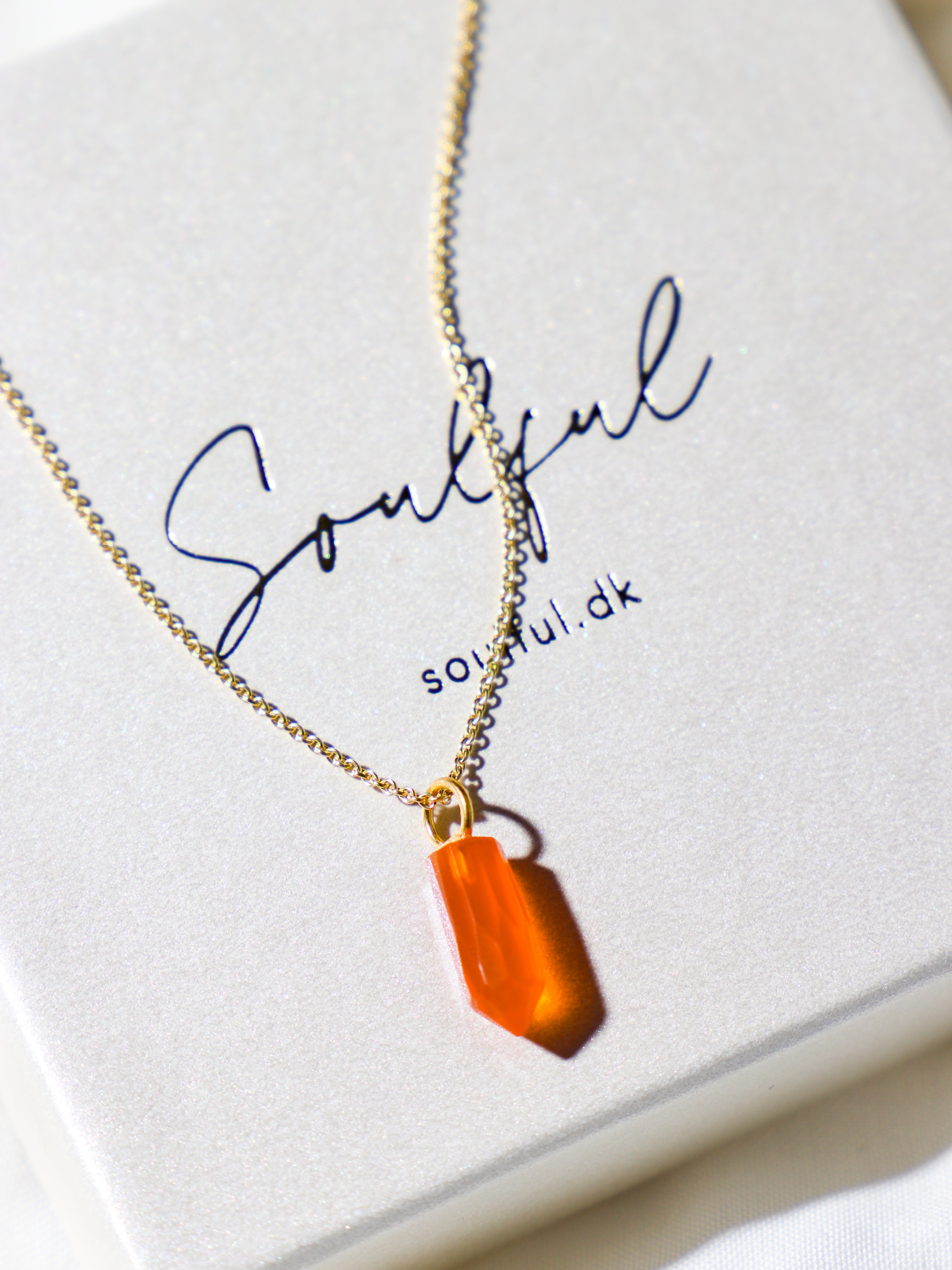 Karneol Spids Halskæde