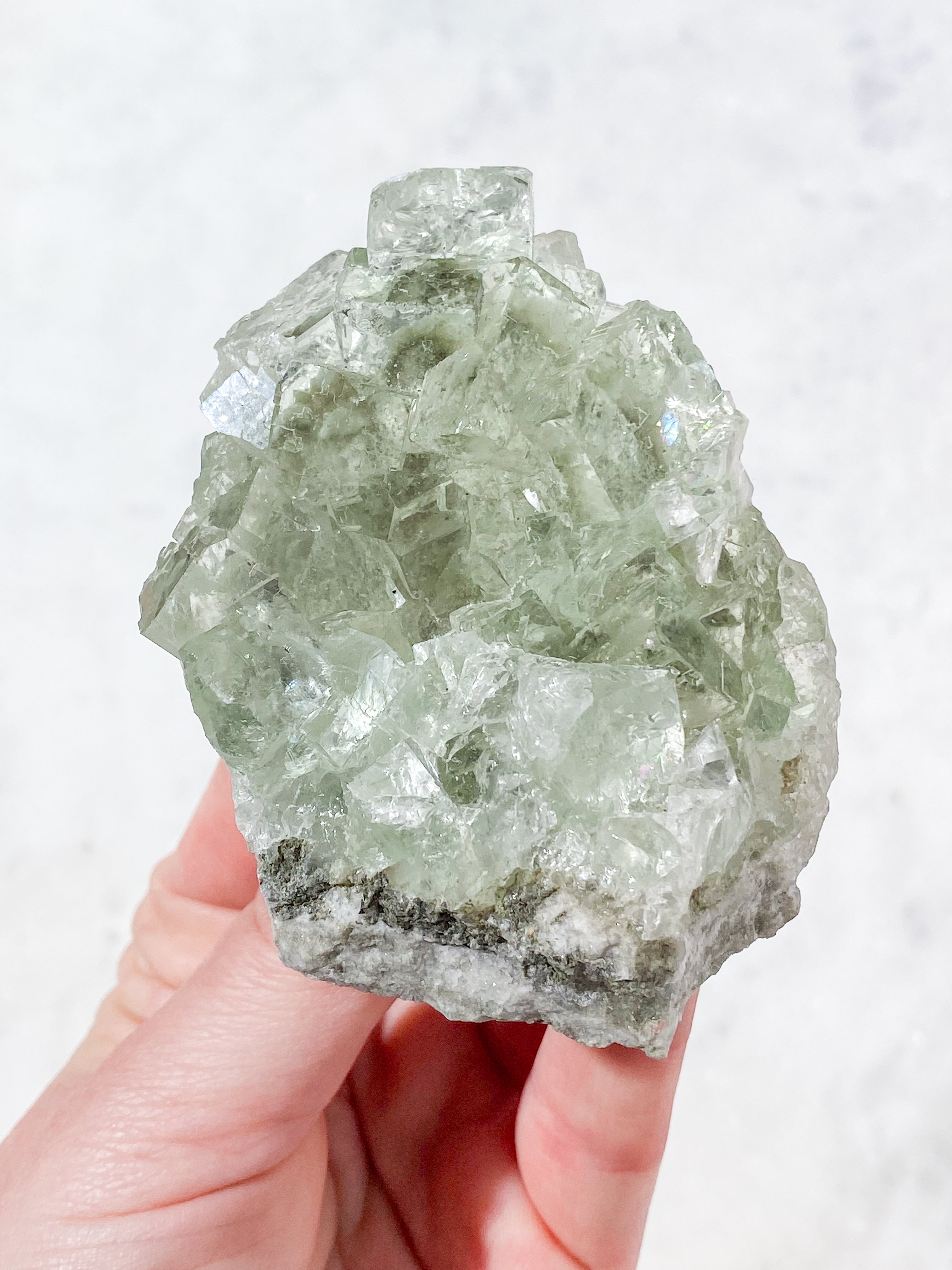 Mintgrön Fluoritkluster (Nr. 1) Exklusiv Kvalitet