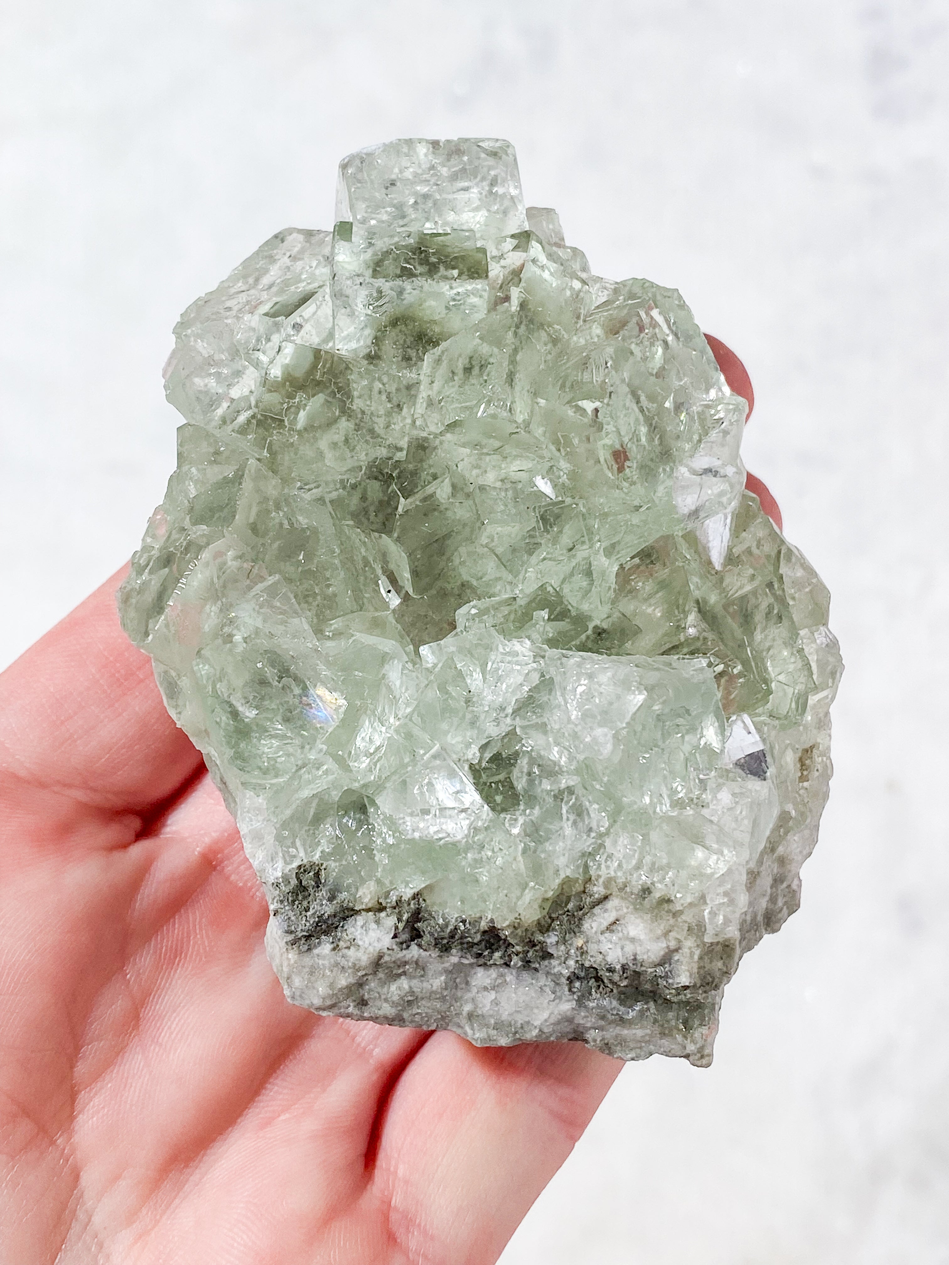 Mintgrön Fluoritkluster (Nr. 1) Exklusiv Kvalitet