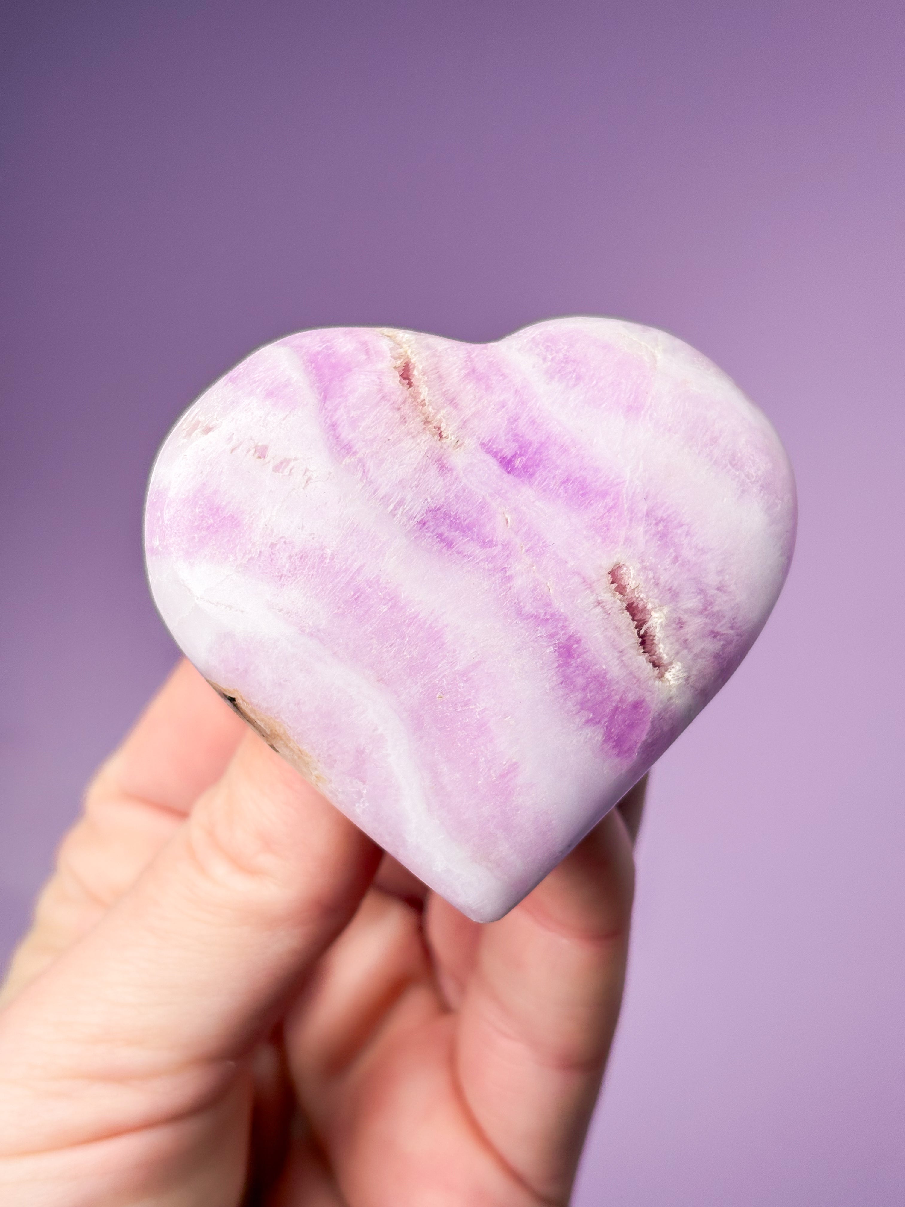 Pink Aragonit Hjerte (Nr. 20)