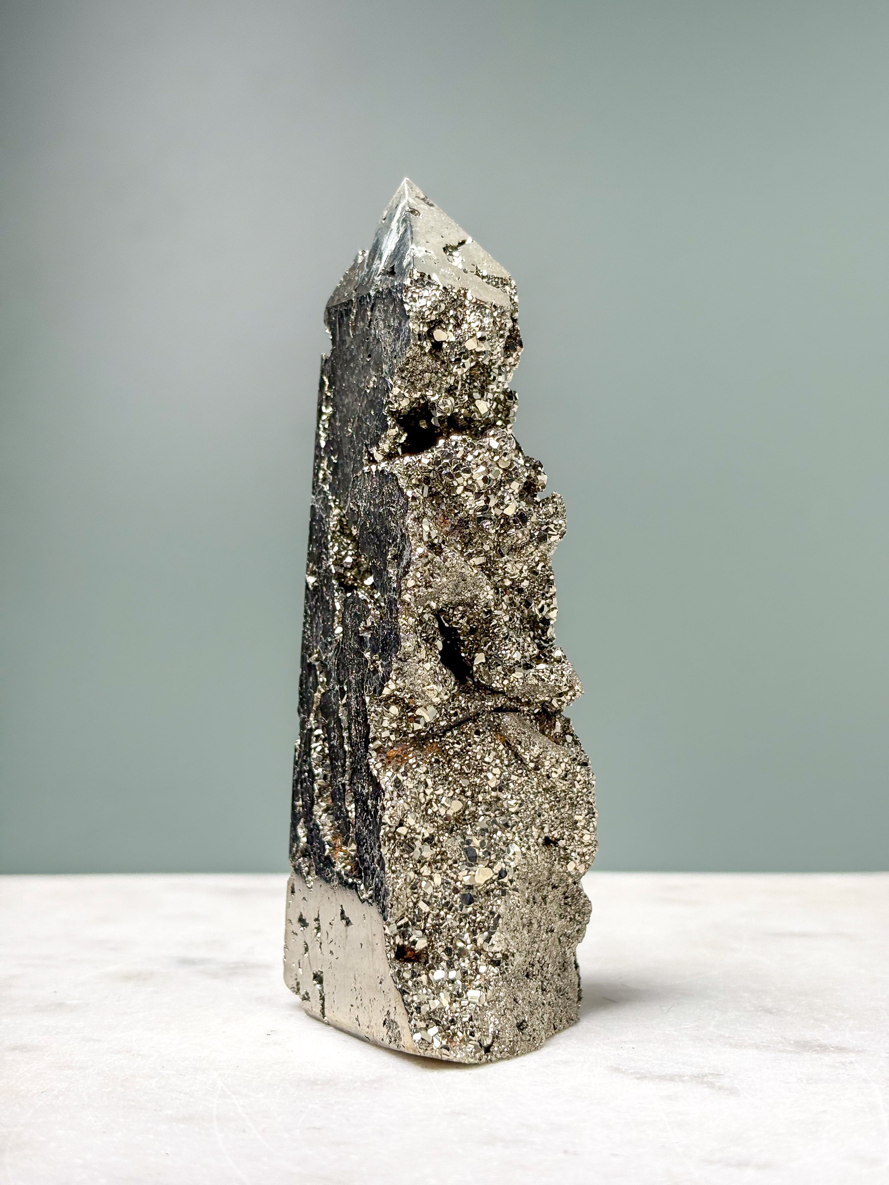 Druzy Pyrit Tårn (Nr. 5) Eksklusiv Kvalitet