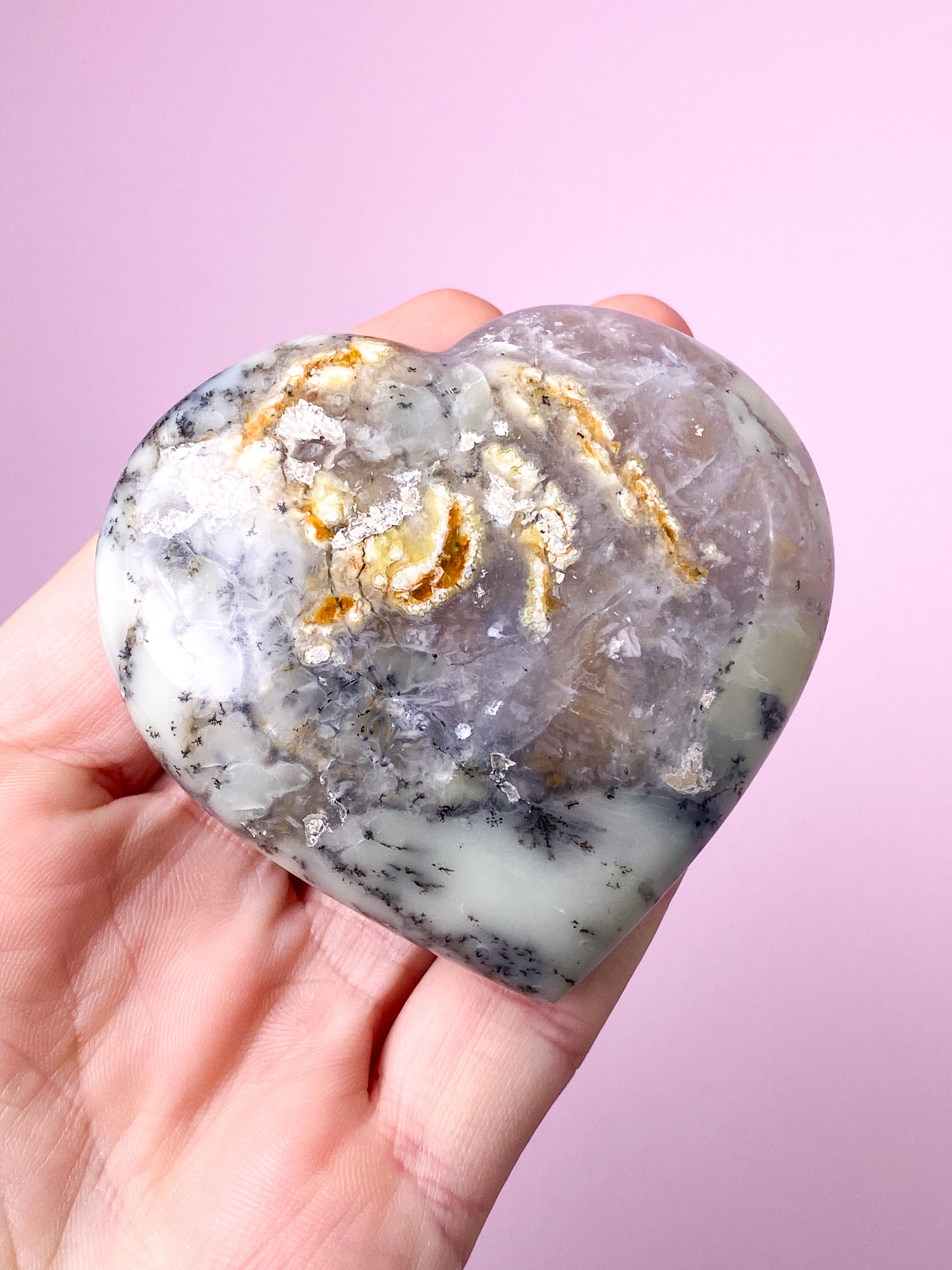 Dendrit Opal Hjerte (Nr. 3)