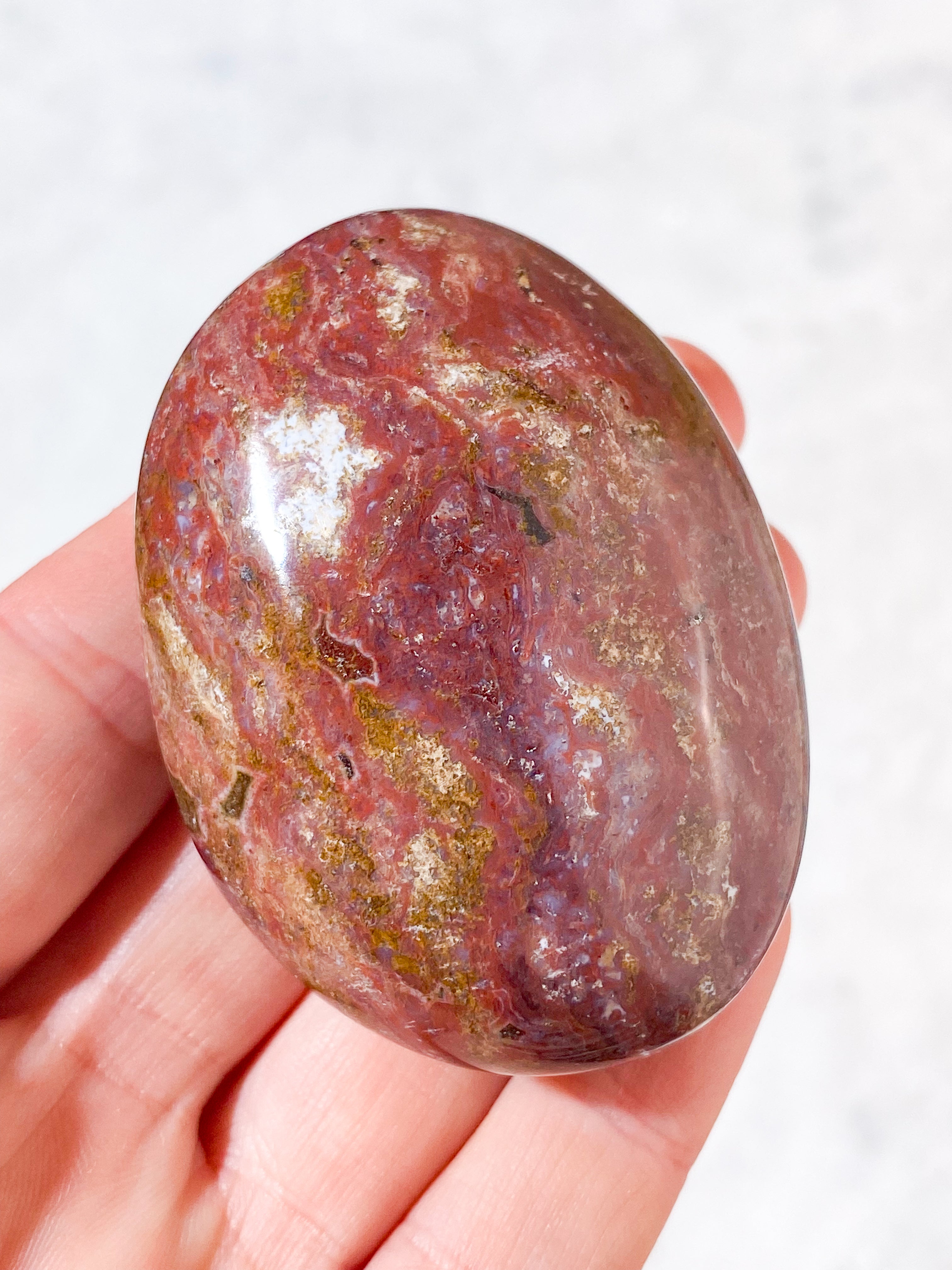 Rød Ocean Jaspis Palmstone (Nr. 4)