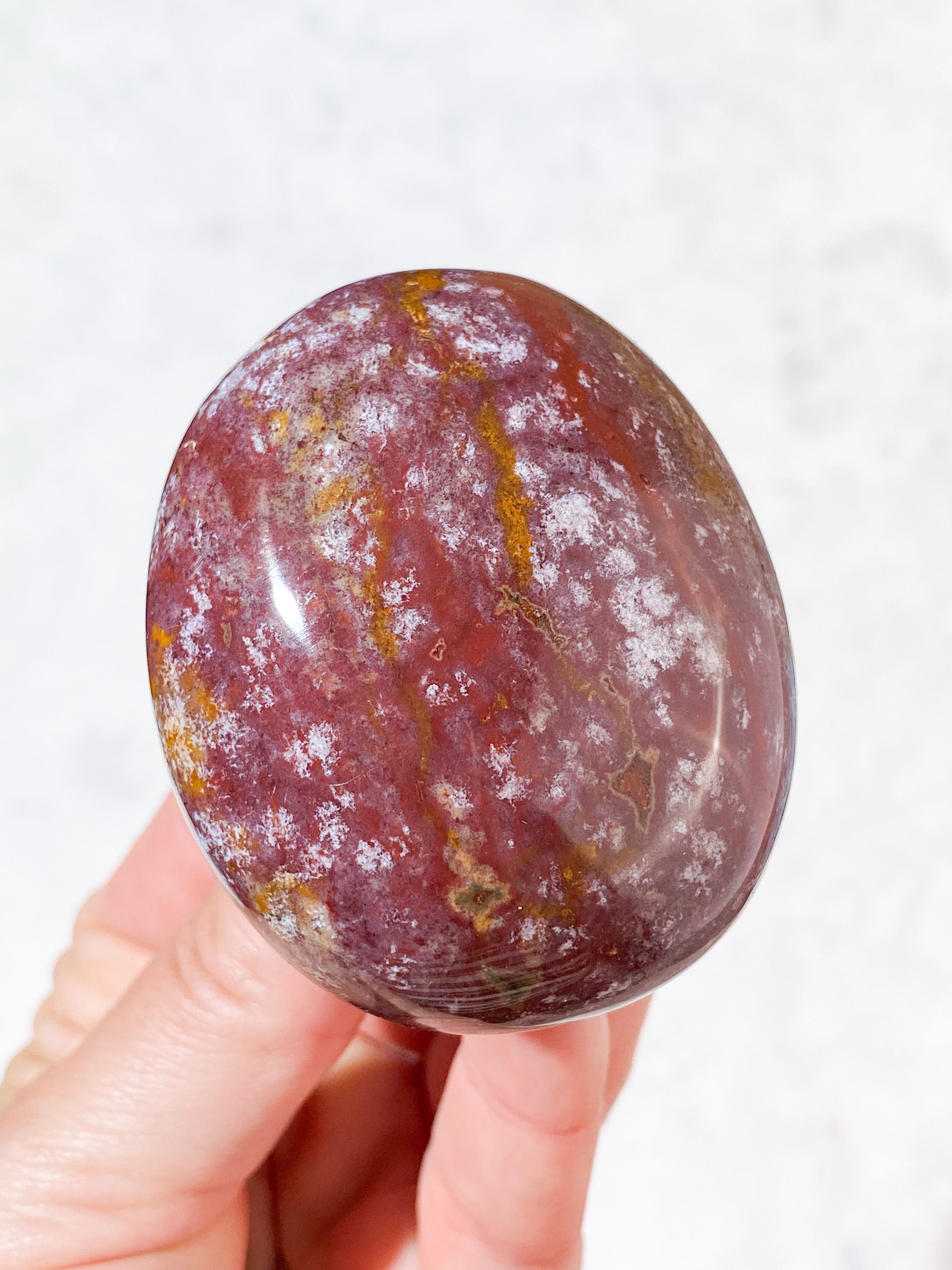 Rød Ocean Jaspis Palmstone (Nr. 7)