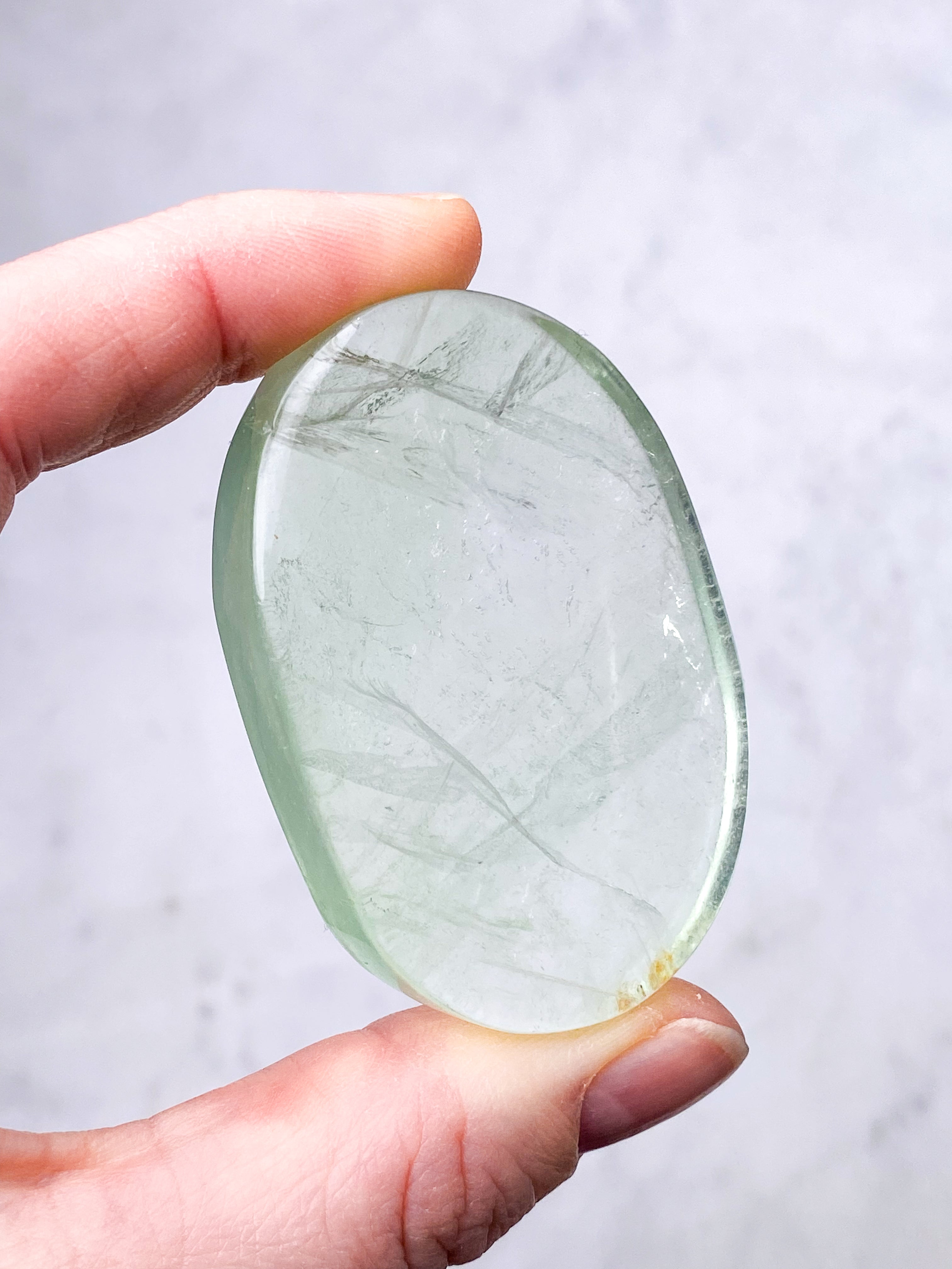 Green Apple Fluorit Palmstone (Nr. 5) (Eksklusiv)