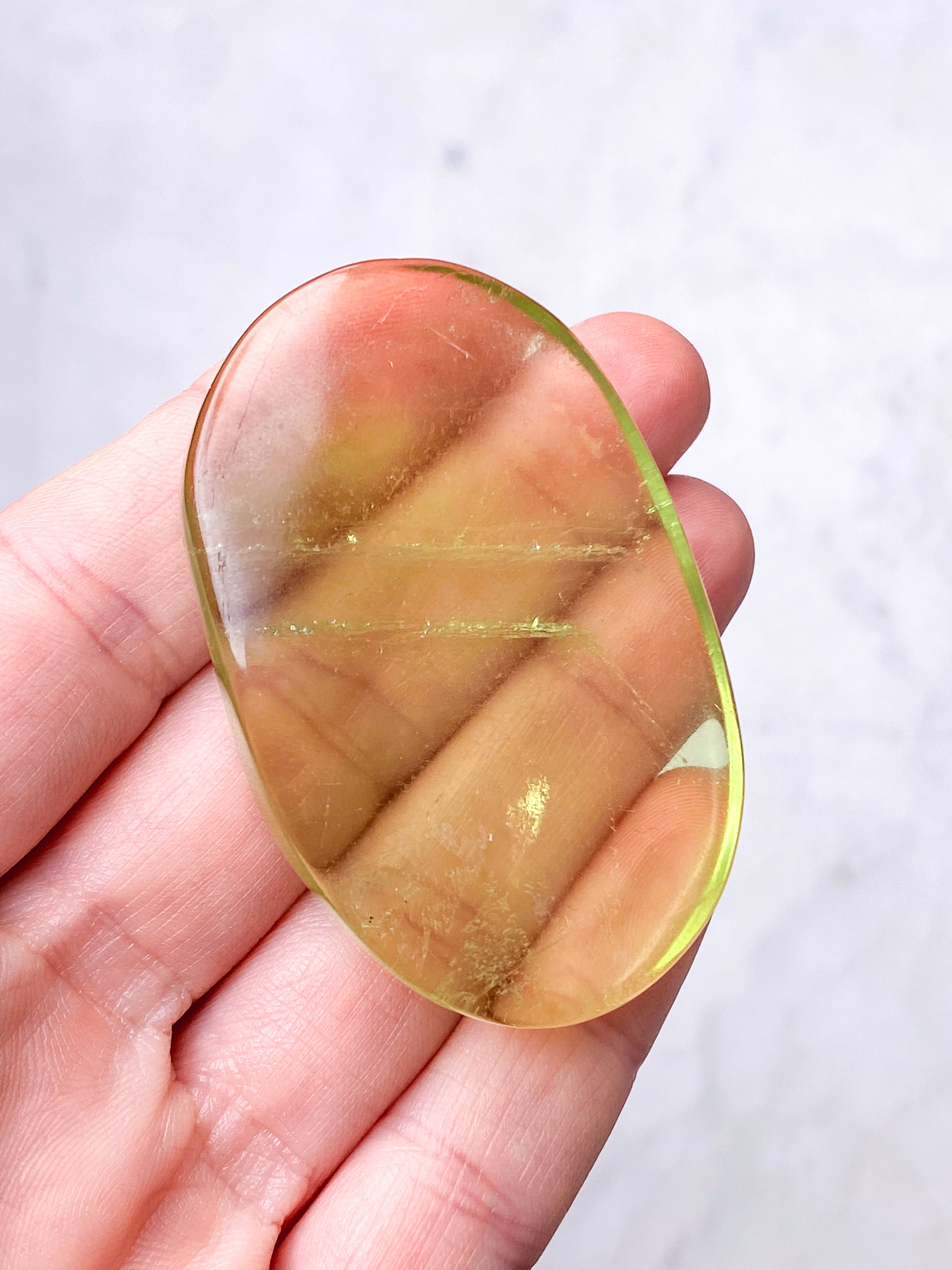 Green Apple Fluorit Palmstone (Nr. 9) (Eksklusiv)