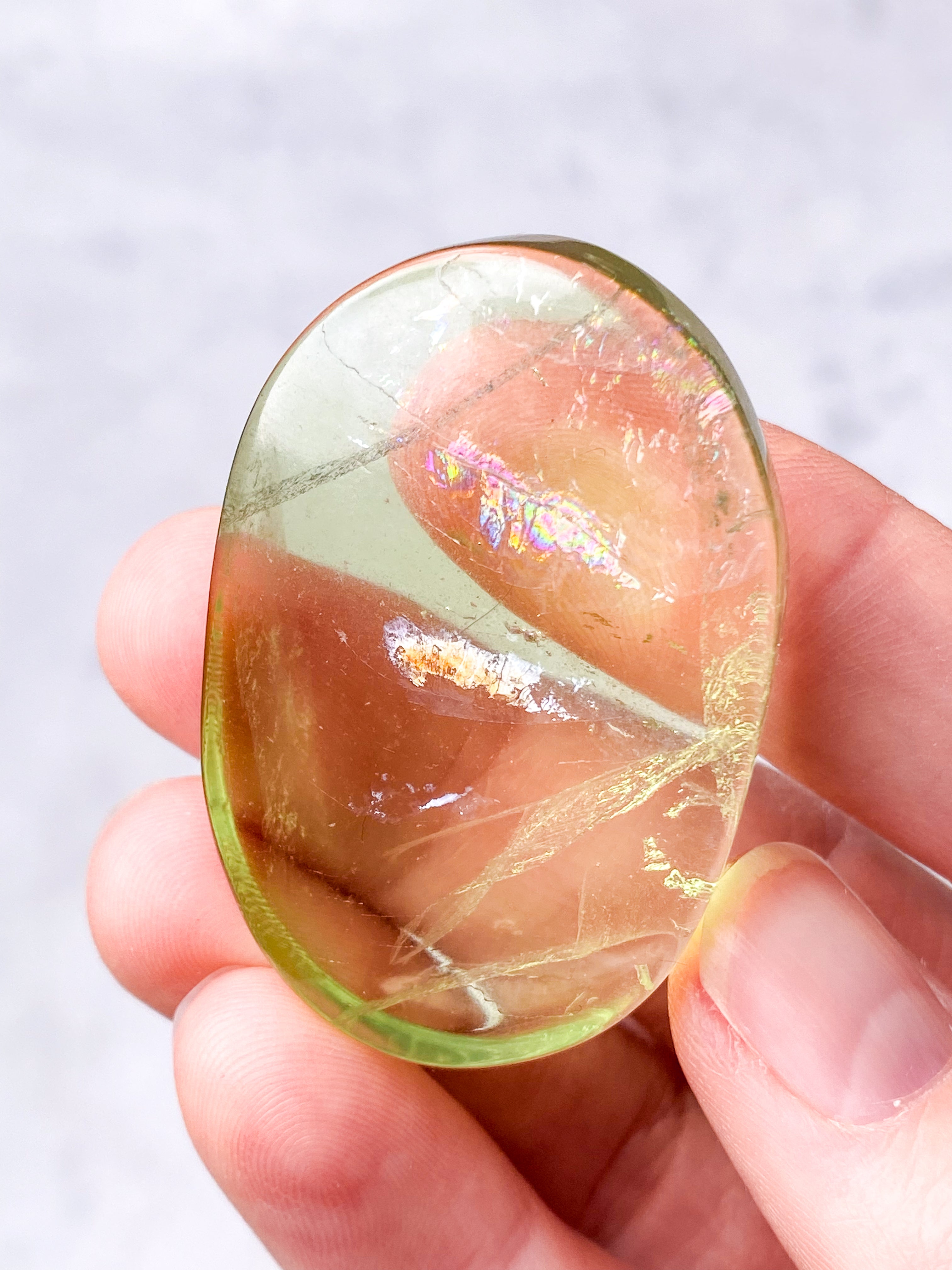 Green Apple Fluorit Palmstone (Nr. 20) (Eksklusiv)