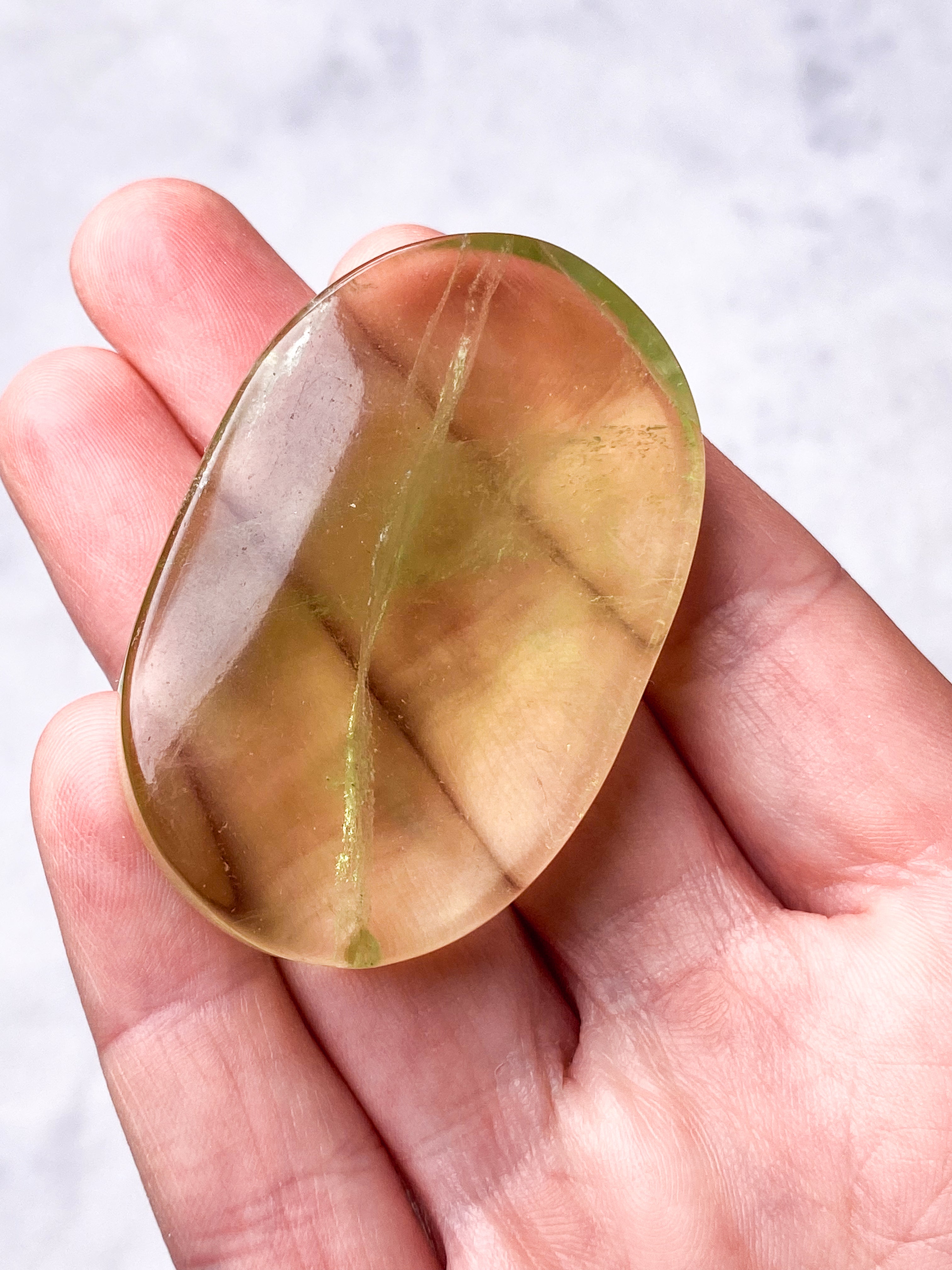 Green Apple Fluorit Palmstone (Nr. 22) (Eksklusiv)