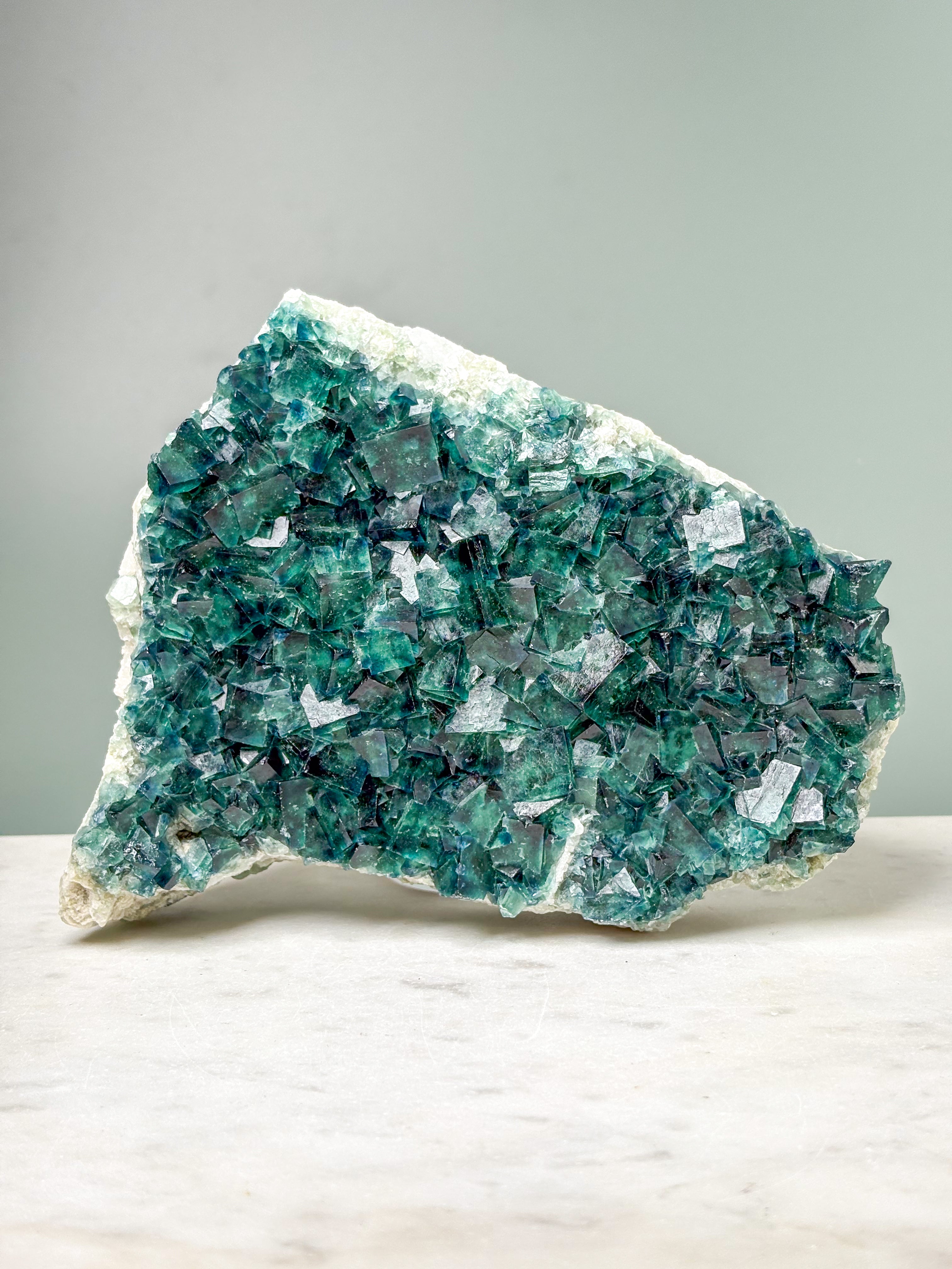 Grøn Fluorit Klynge (Nr. 4) Eksklusiv Kvalitet