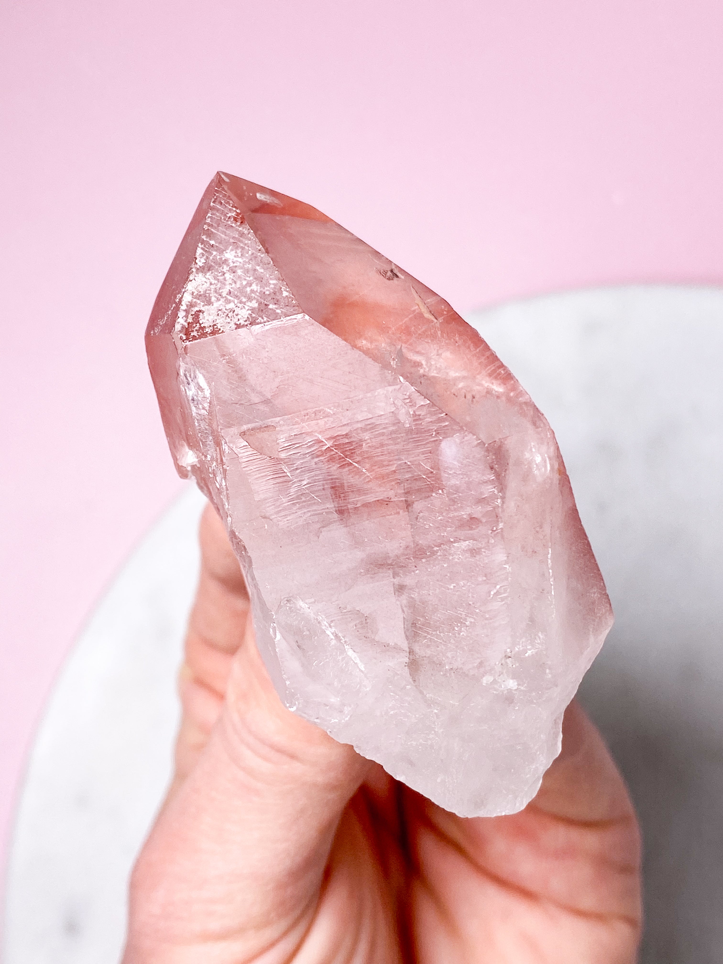 Pink Lemuria Kvarts Spids (Nr. 3)