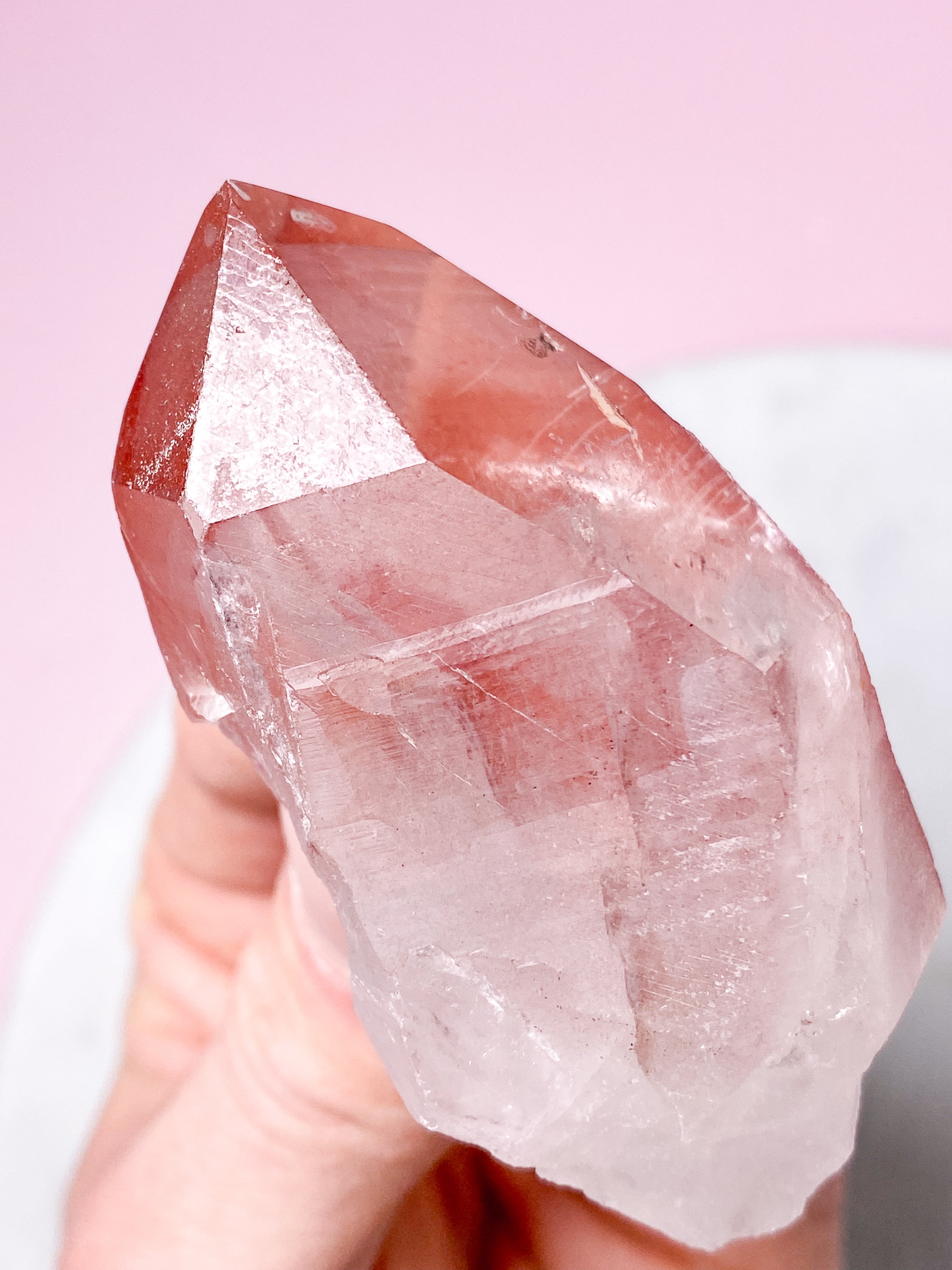 Pink Lemuria Kvarts Spids (Nr. 3)