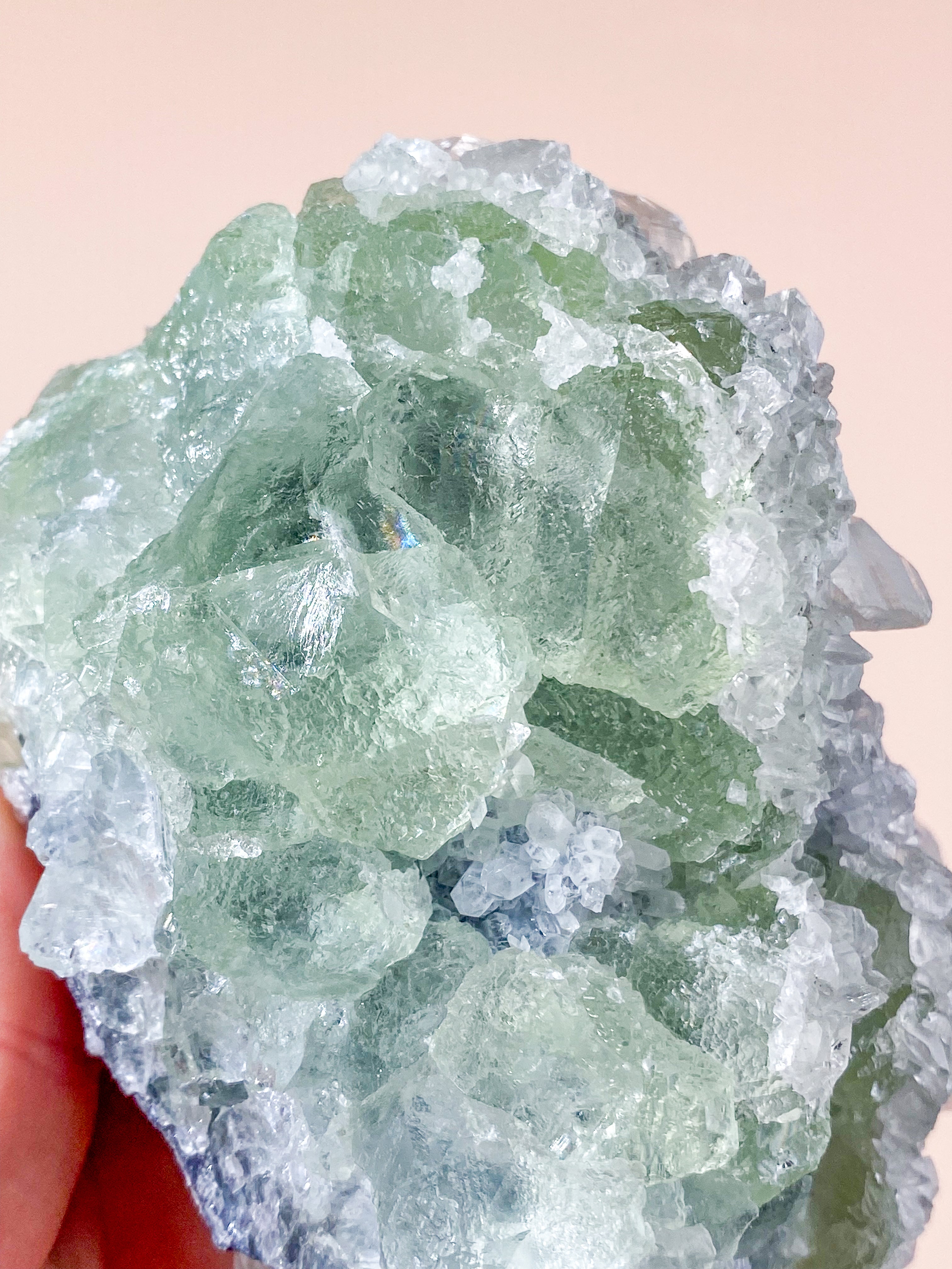 Calcit og Fluorit Klynge (Nr. 26)