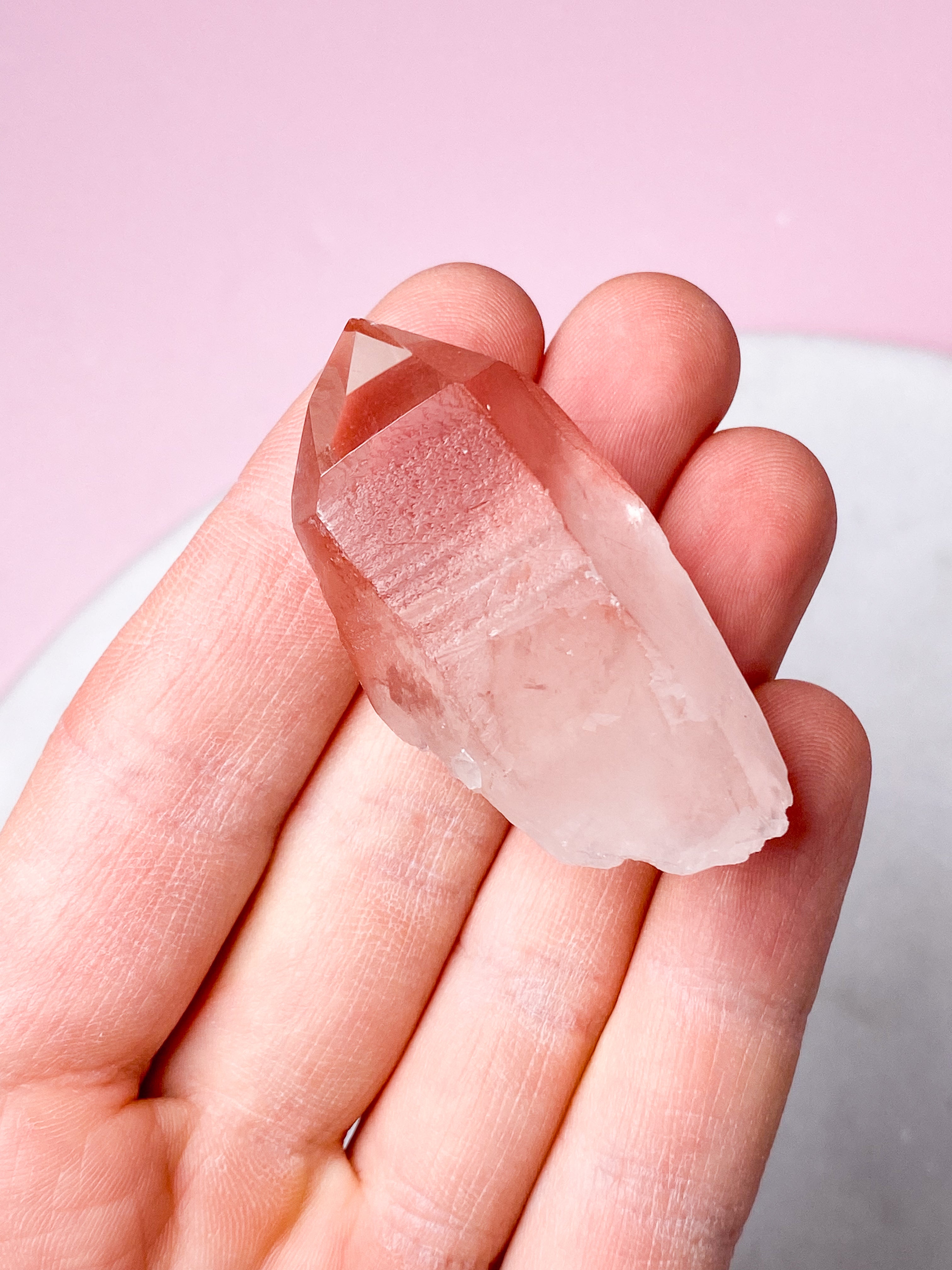 Pink Lemuria Kvarts Spids (Nr. 7)