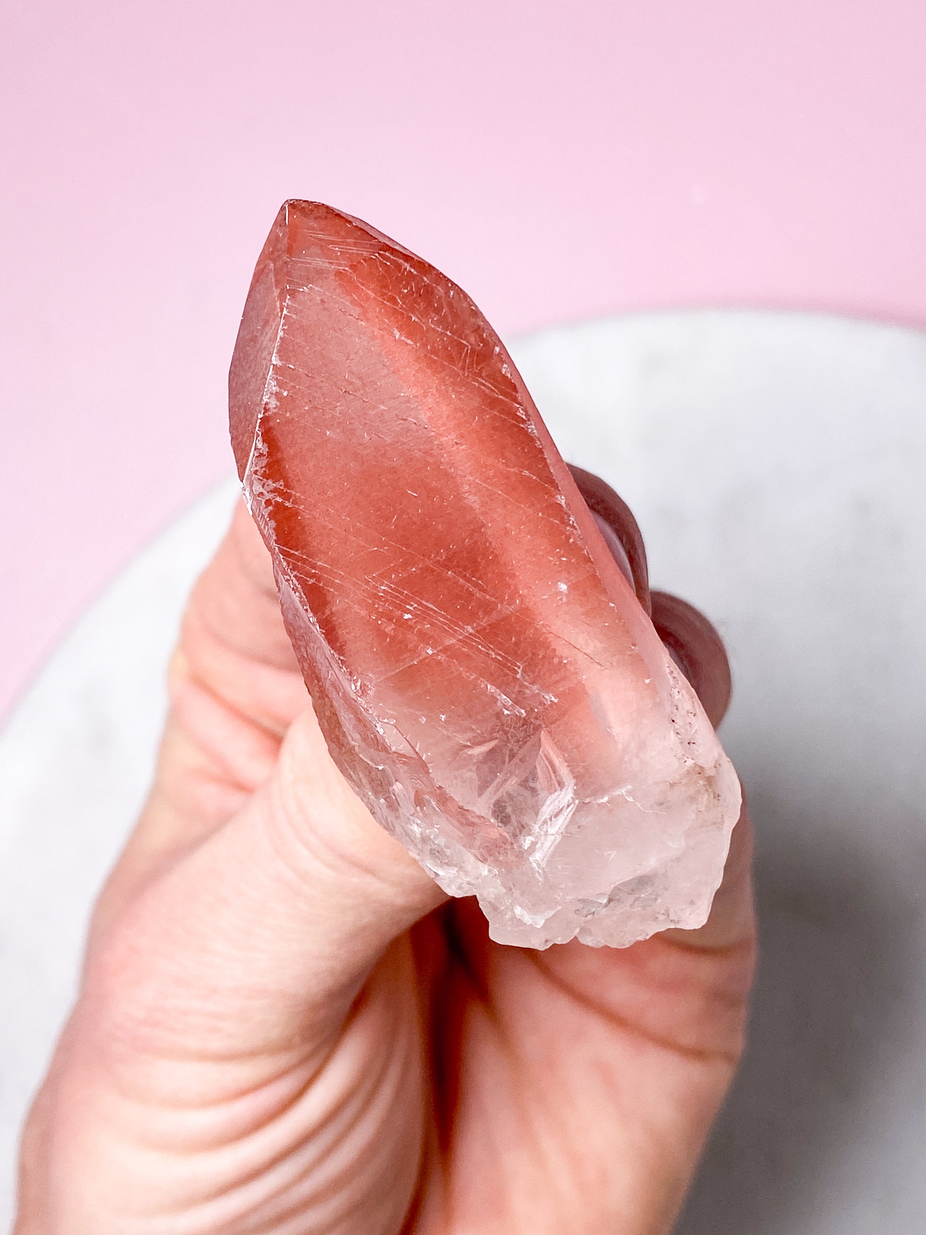 Pink Lemuria Kvarts Spids (Nr. 6)