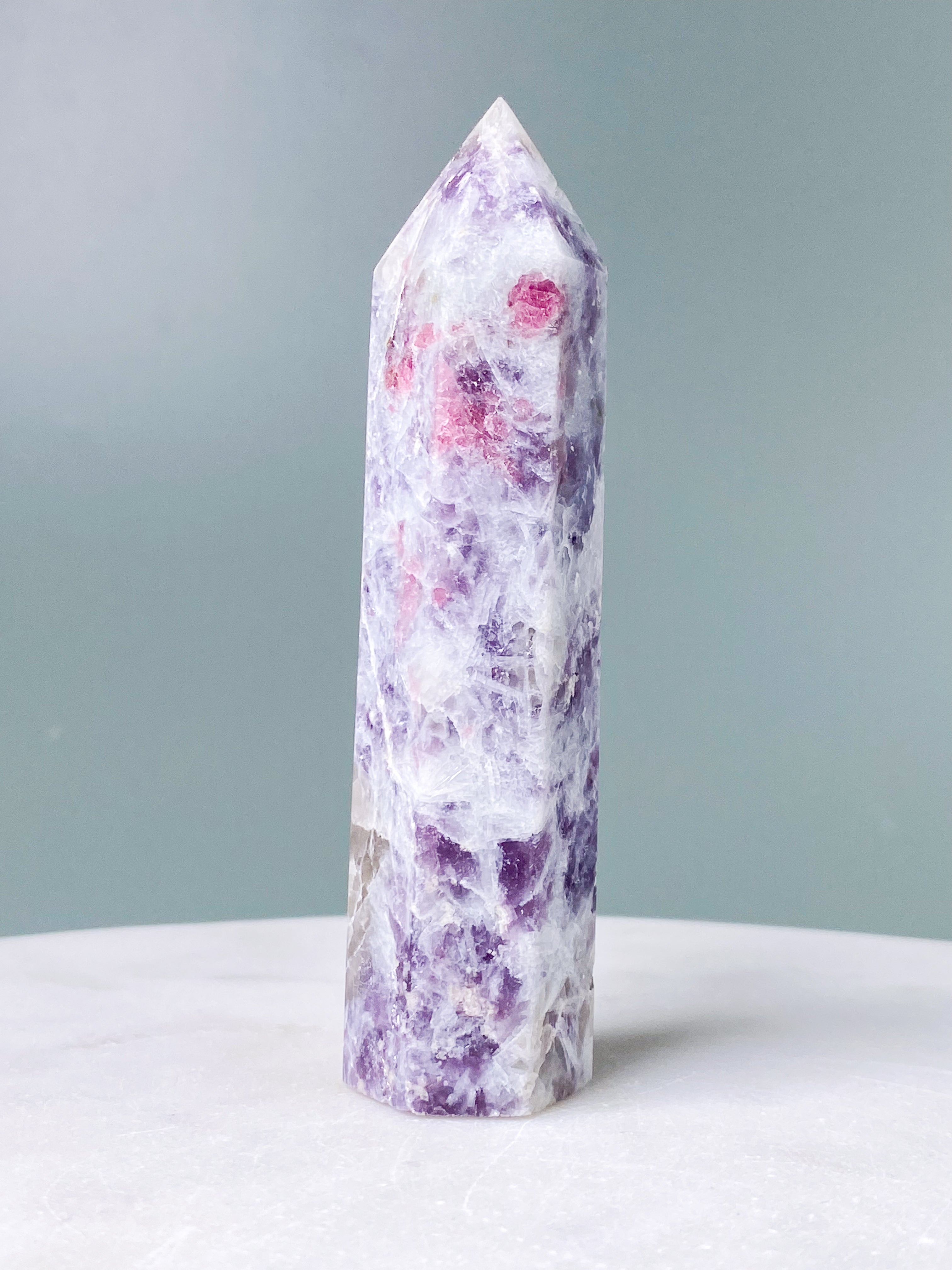 Pink Turmalin & Lepidolit Tårn (Nr. 6)