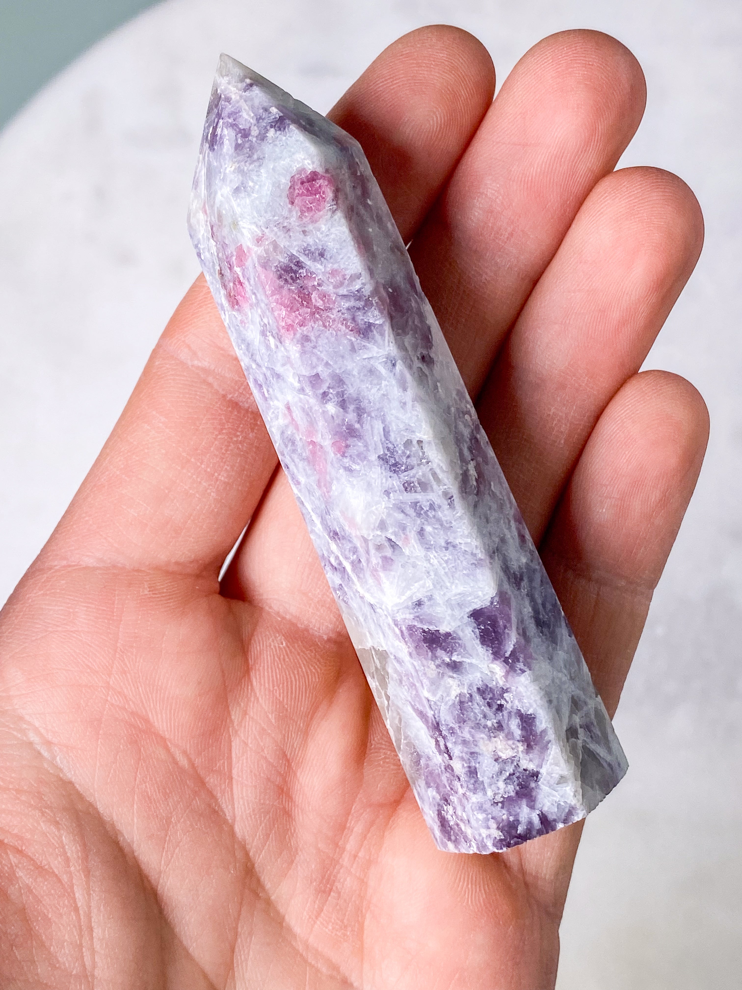 Pink Turmalin & Lepidolit Tårn (Nr. 6)