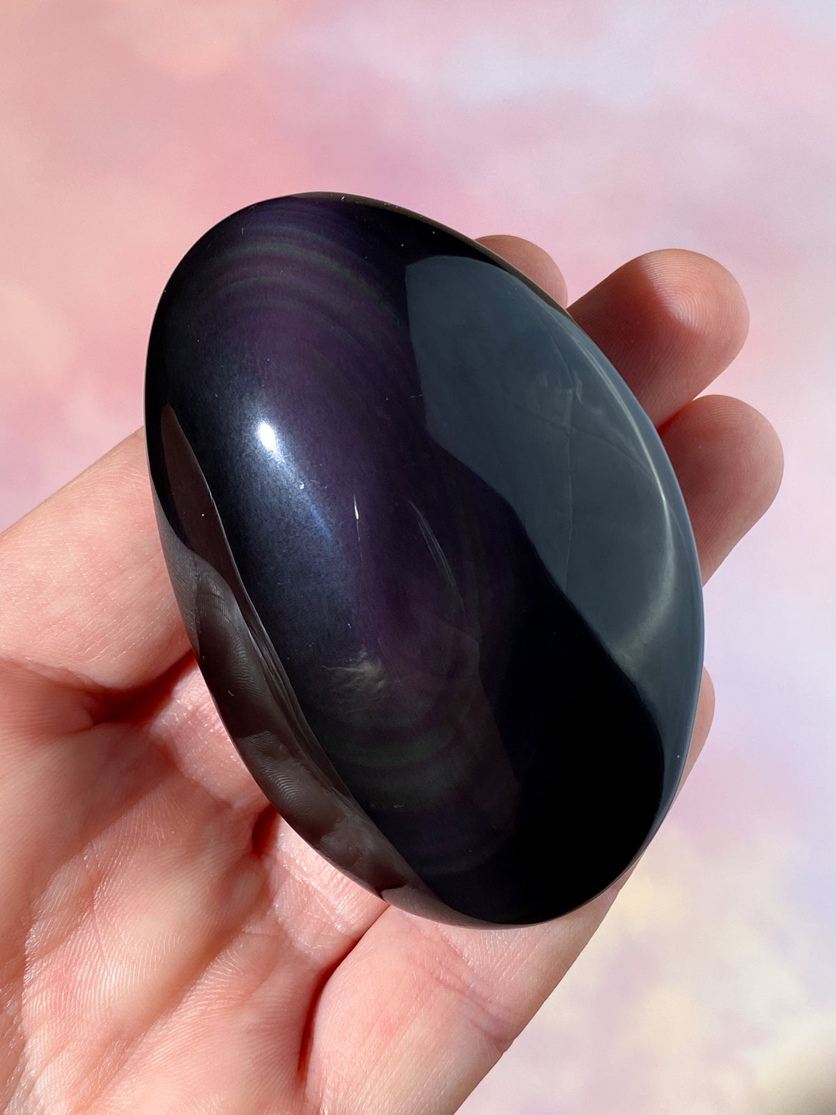 Regnbue Obsidian Palmstone (Nr. 3)