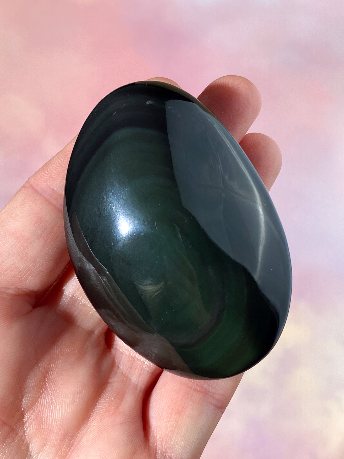 Regnbue Obsidian Palmstone (Nr. 3)