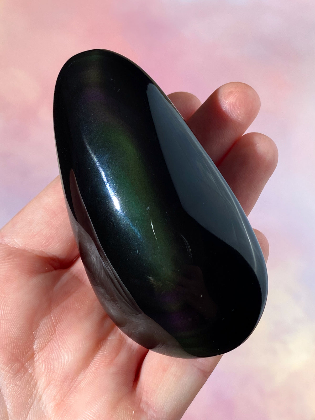Regnbue Obsidian Palmstone (Nr. 4)