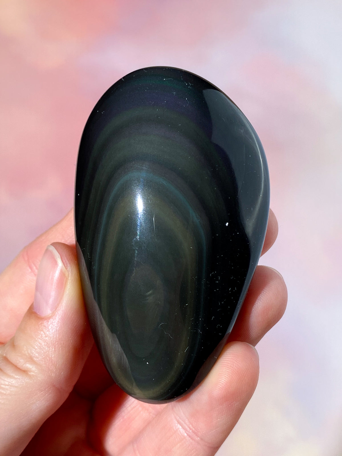 Regnbue Obsidian Palmstone (Nr. 5)