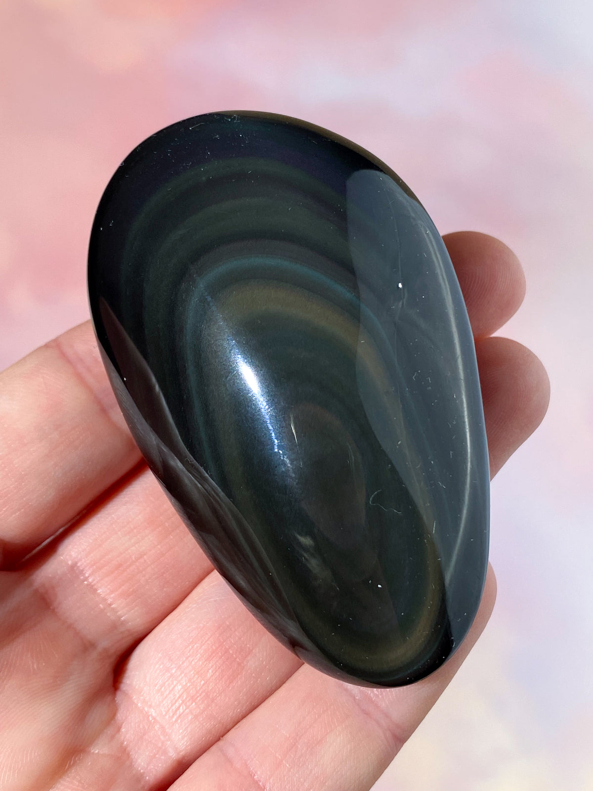 Regnbue Obsidian Palmstone (Nr. 5)