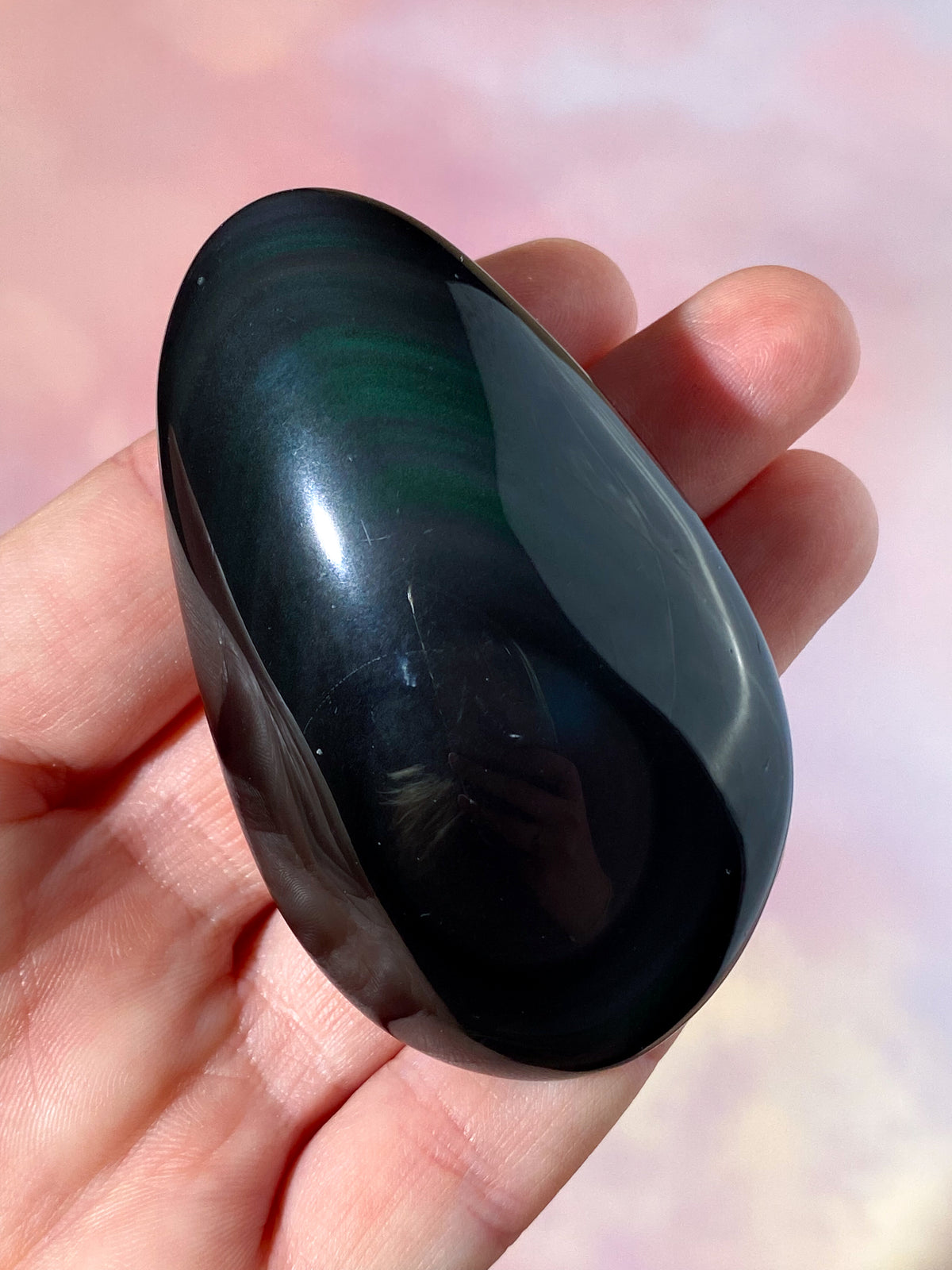 Regnbue Obsidian Palmstone (Nr. 5)
