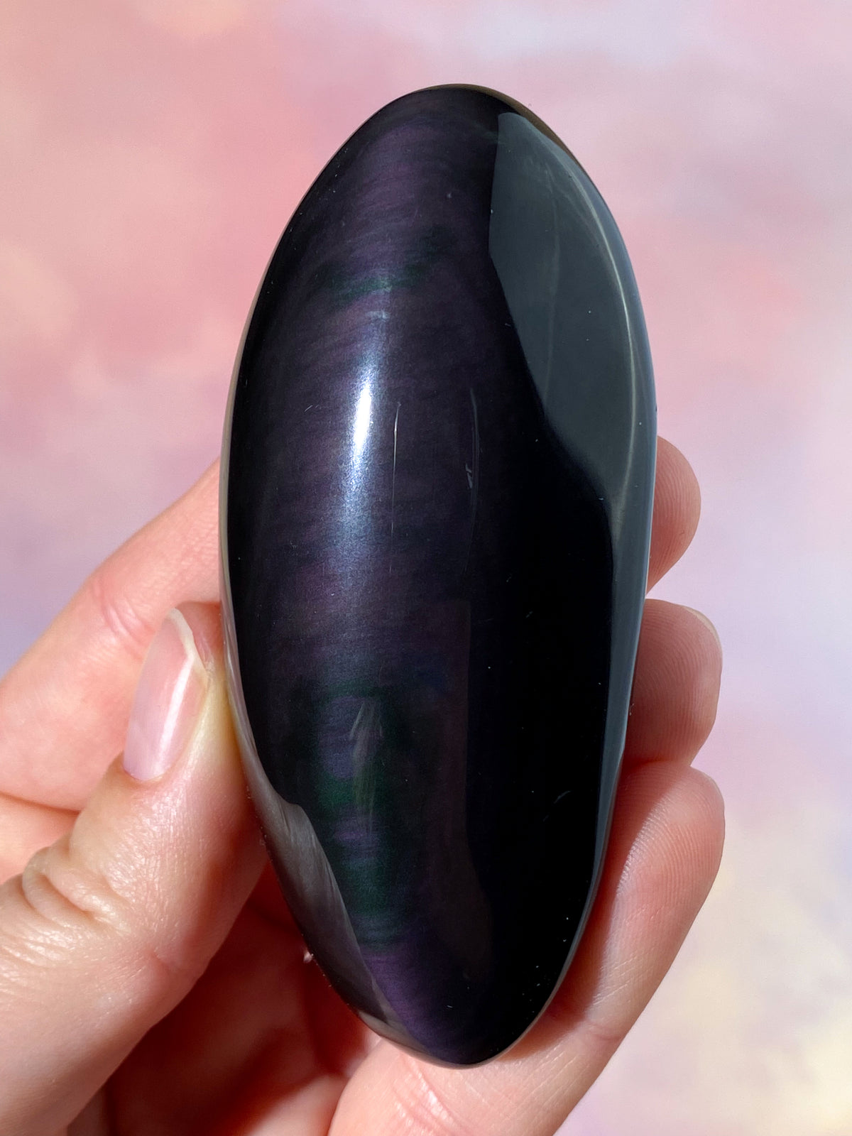 Regnbue Obsidian Palmstone (Nr. 6)