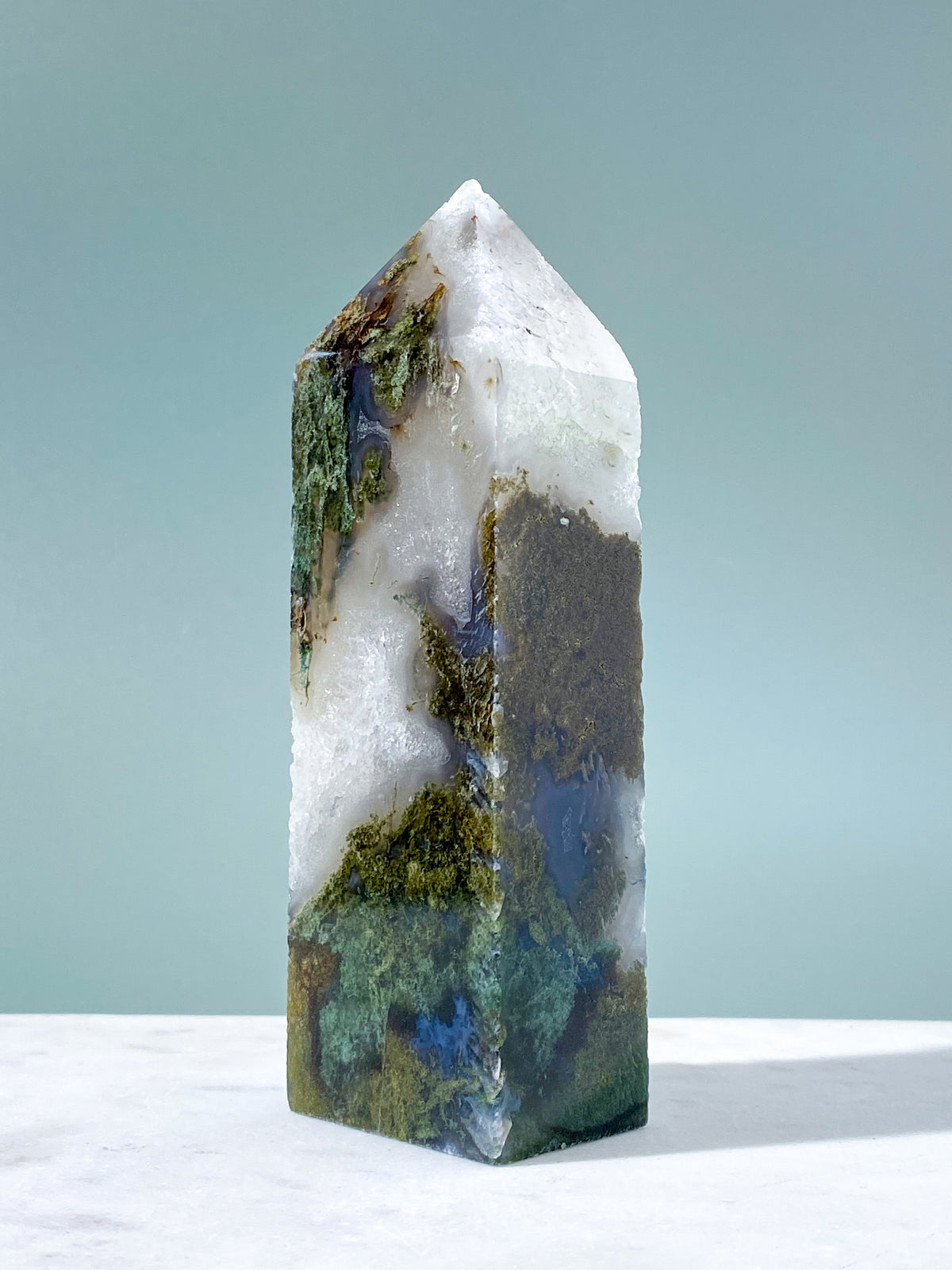 Druzy Moss Agate Tower (No. 1)