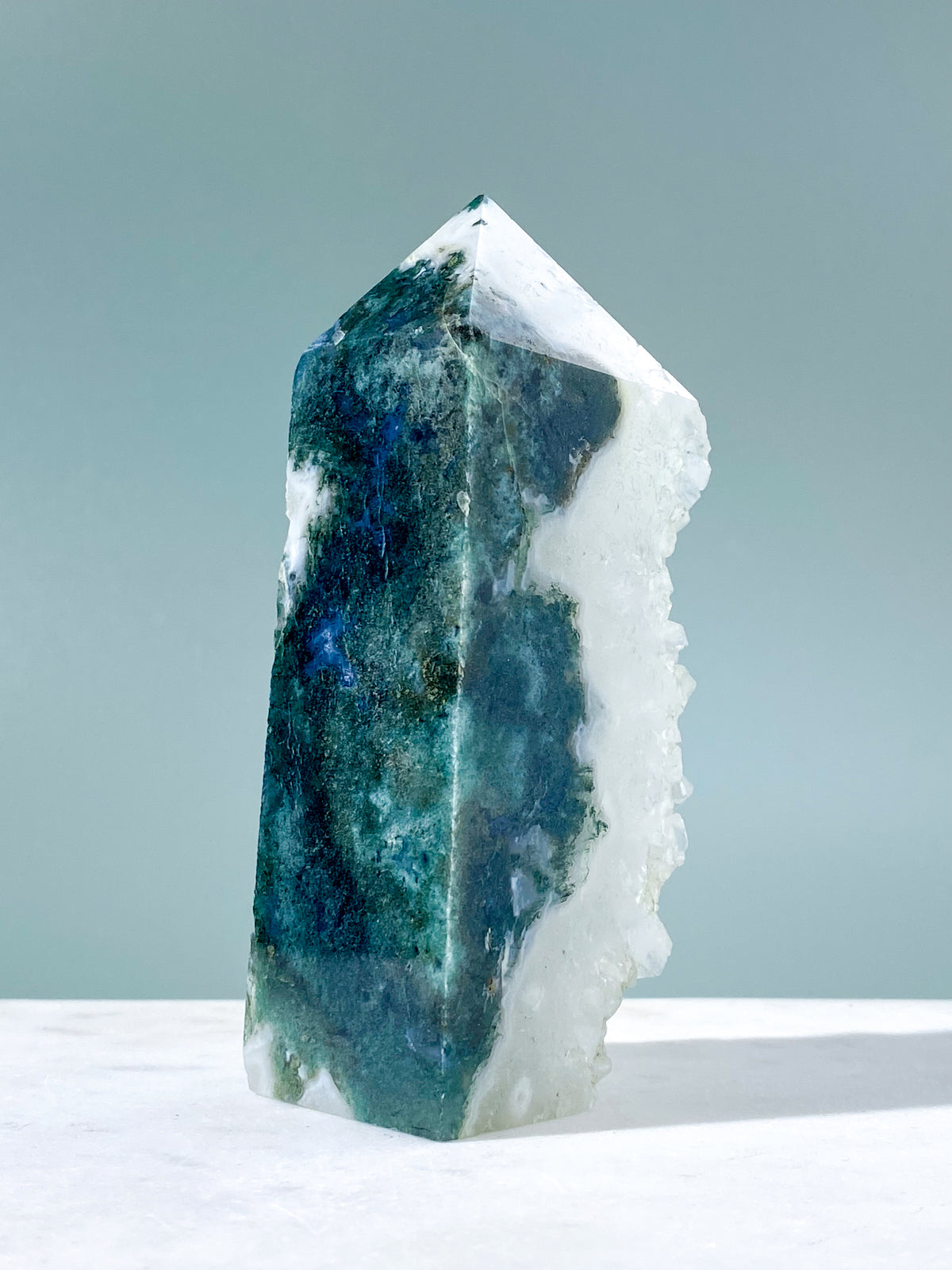Druzy Moss Agate Tower (No. 5)
