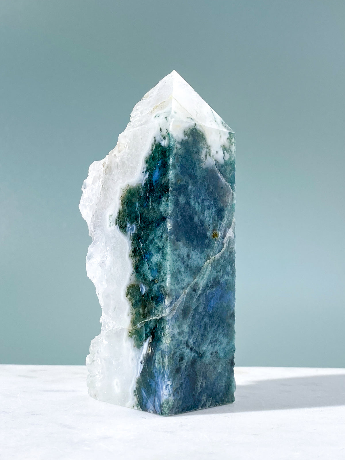Druzy Moss Agate Tower (No. 6)