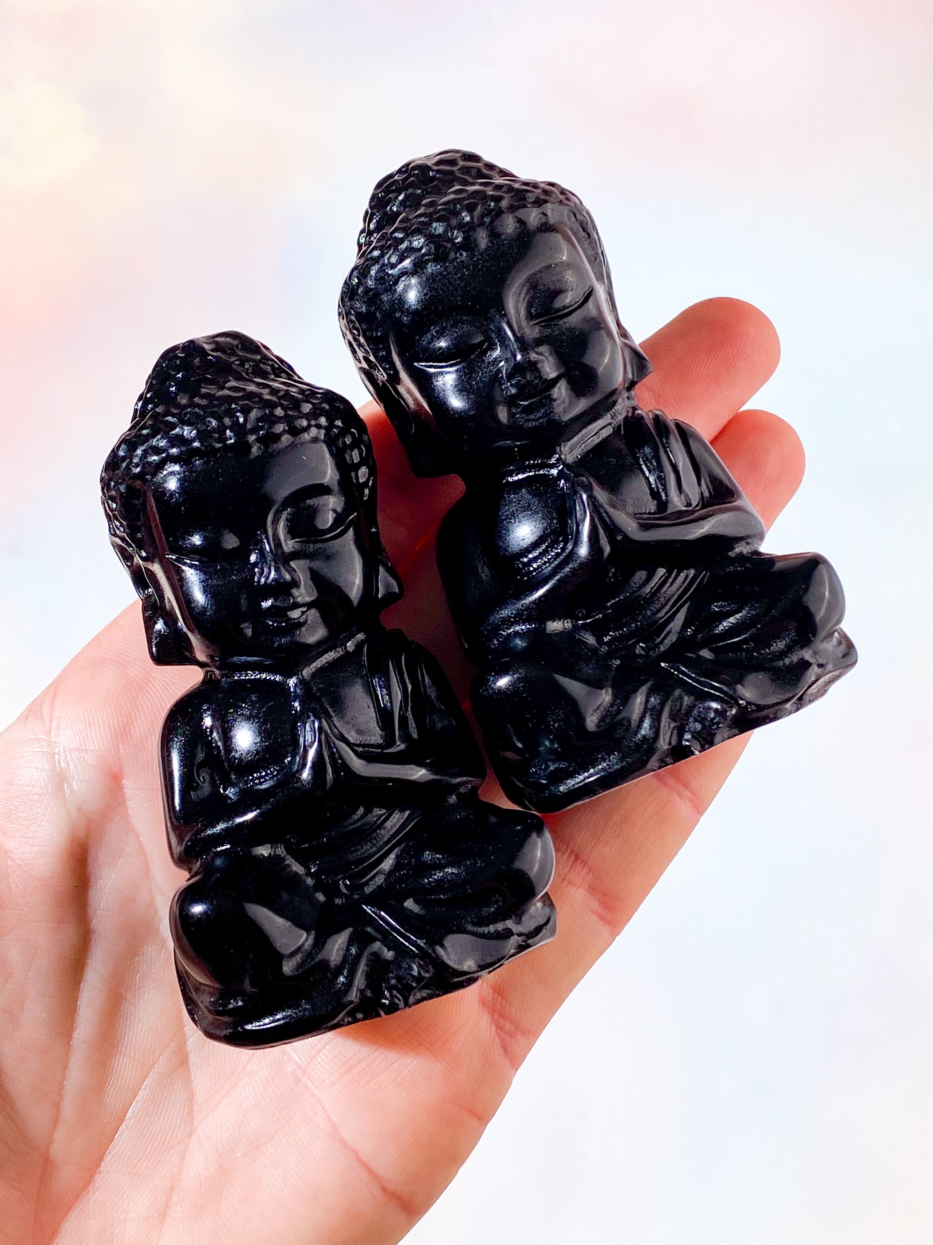 Sort Obsidian Buddha