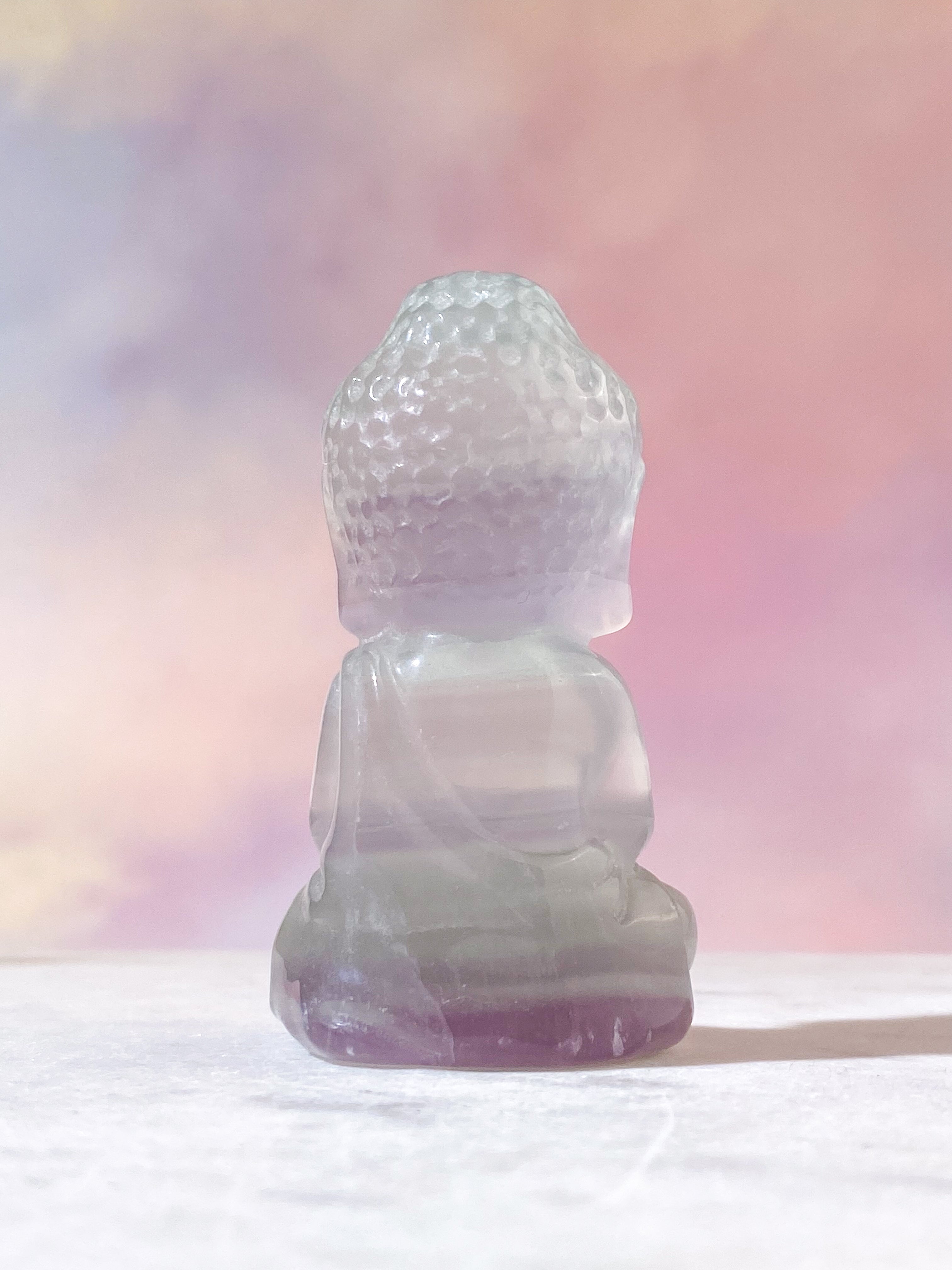 Lavendel (Yttrium) Fluorit Buddha