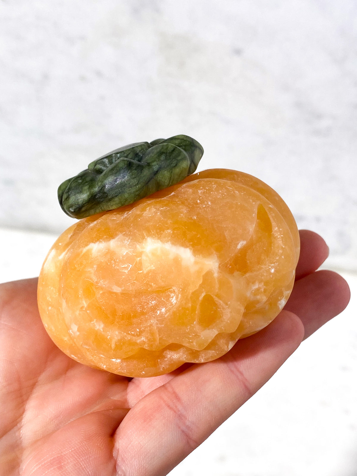 Orange Calcit Græskar M. Jade (Nr. 2)