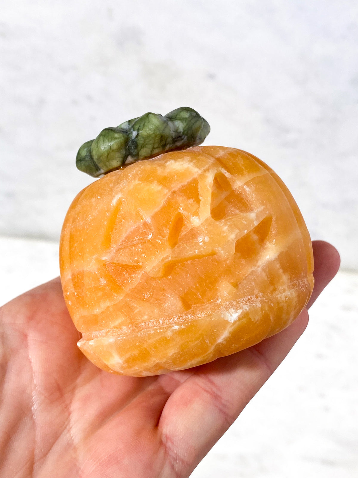 Orange Calcit Græskar M. Jade (Nr. 3)