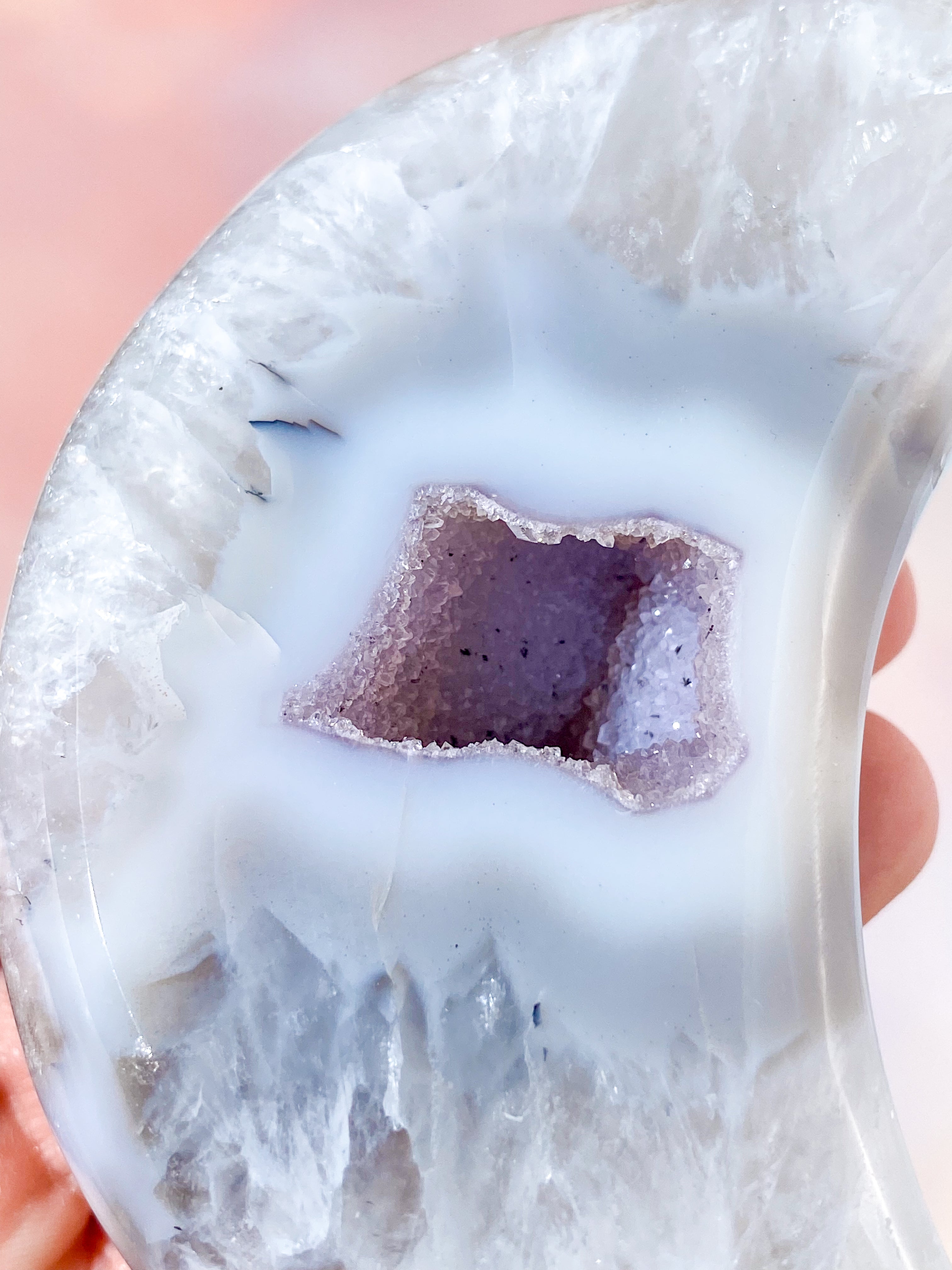Druzy Agat Måne (Nr. 1)