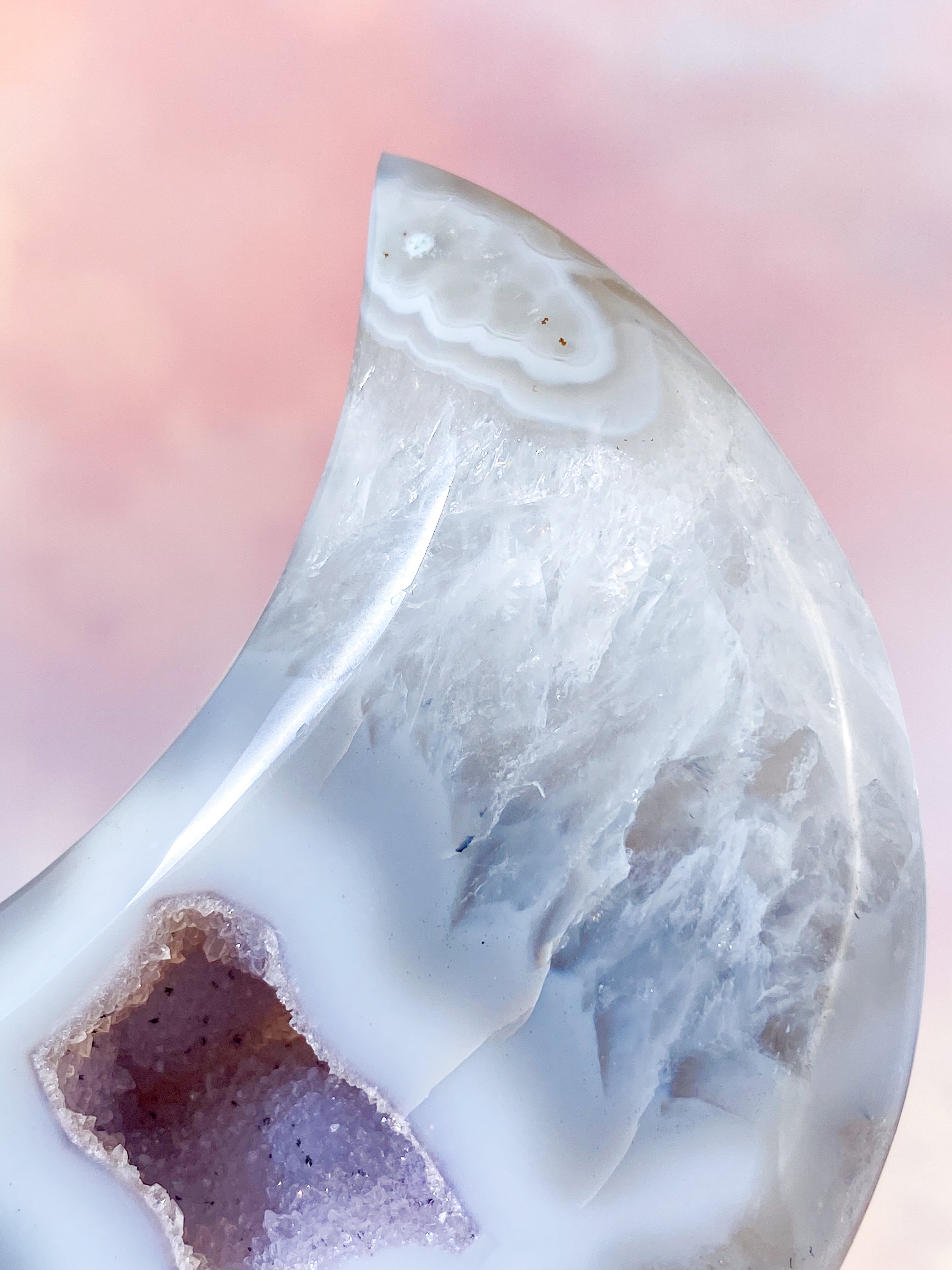 Druzy Agat Måne (Nr. 1)